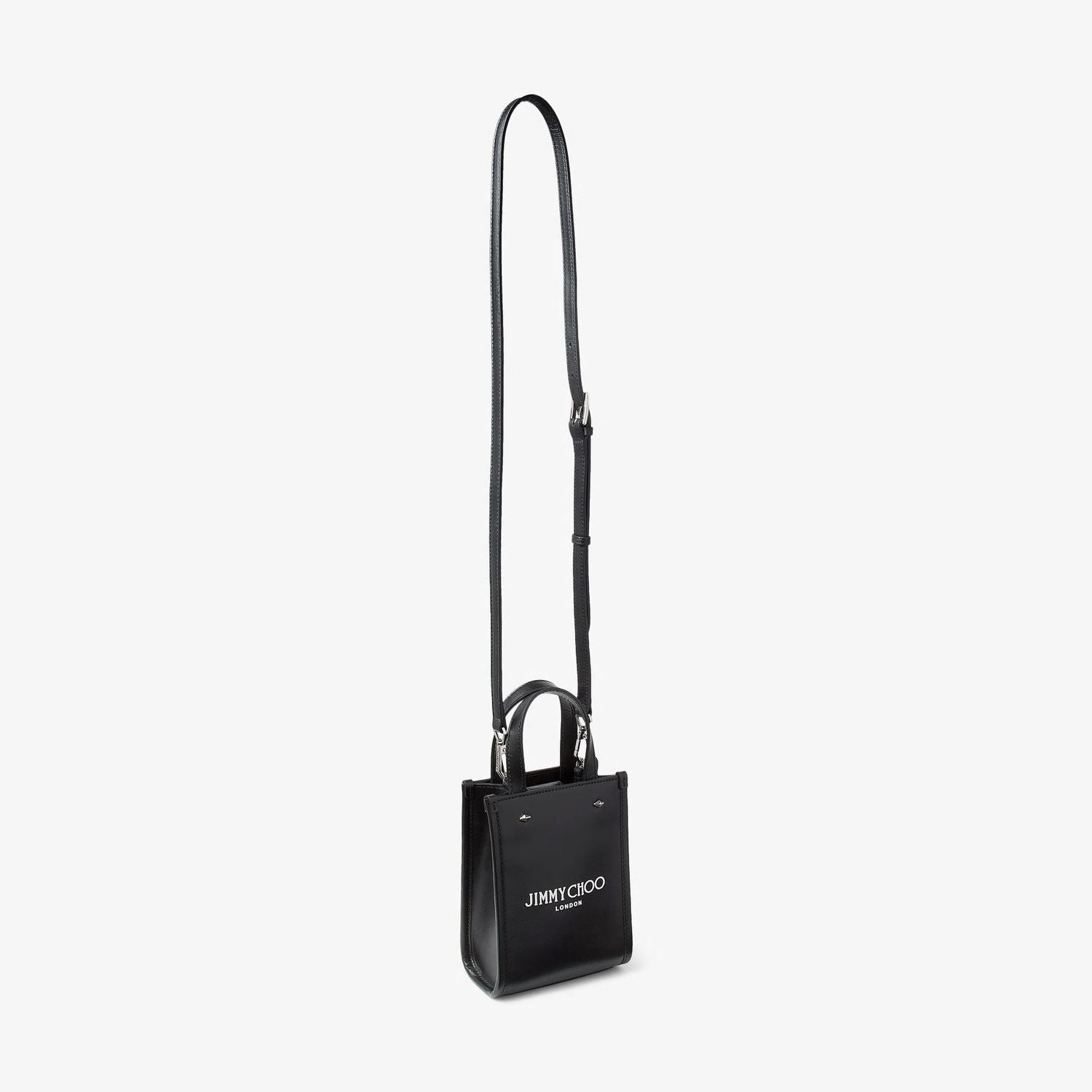 Shop Jimmy Choo Black Leather Mini Tote Handbag For Women