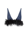 MIU MIU Feather Embellished Mini Top for Women