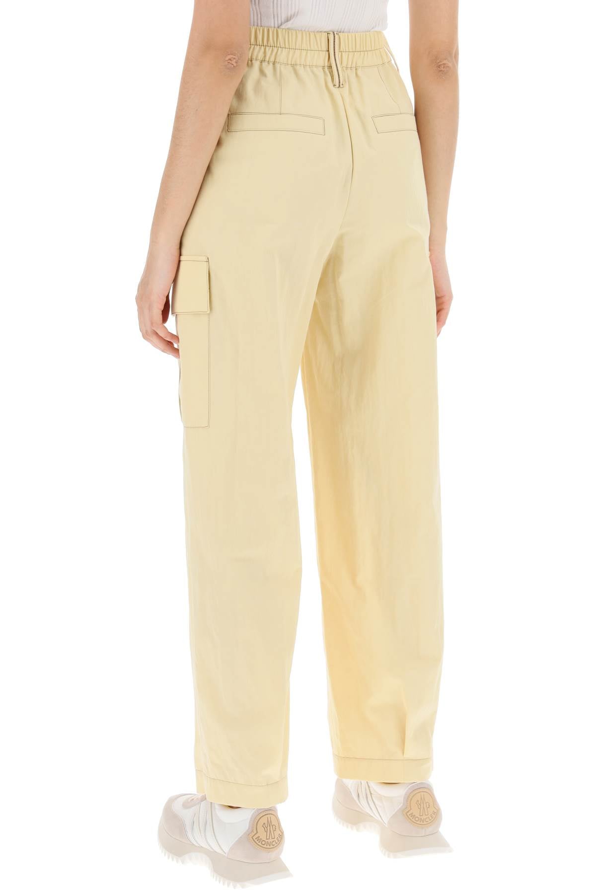Shop Brunello Cucinelli Yellow Utility Pants With Pockets For Women