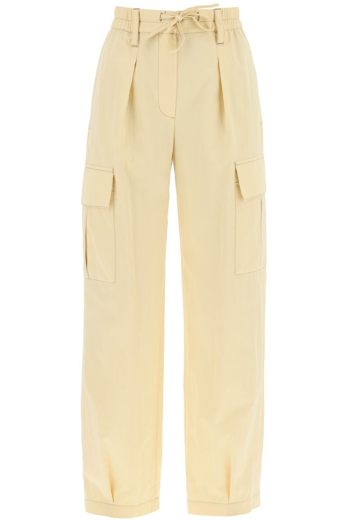 Shop Brunello Cucinelli Yellow Utility Pants With Pockets For Women