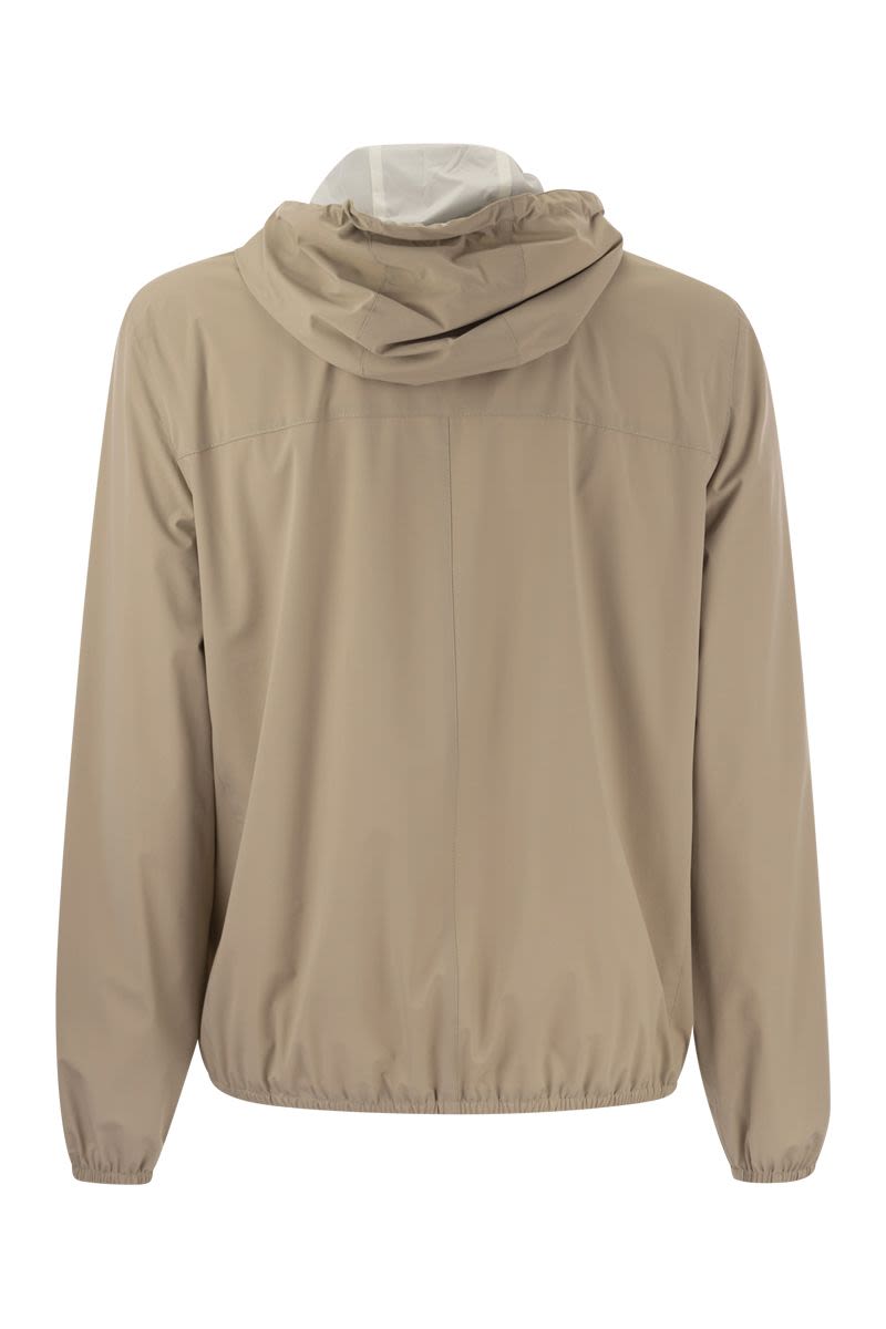 Shop Brunello Cucinelli Lightweight Hooded Jacket For Men In Sand