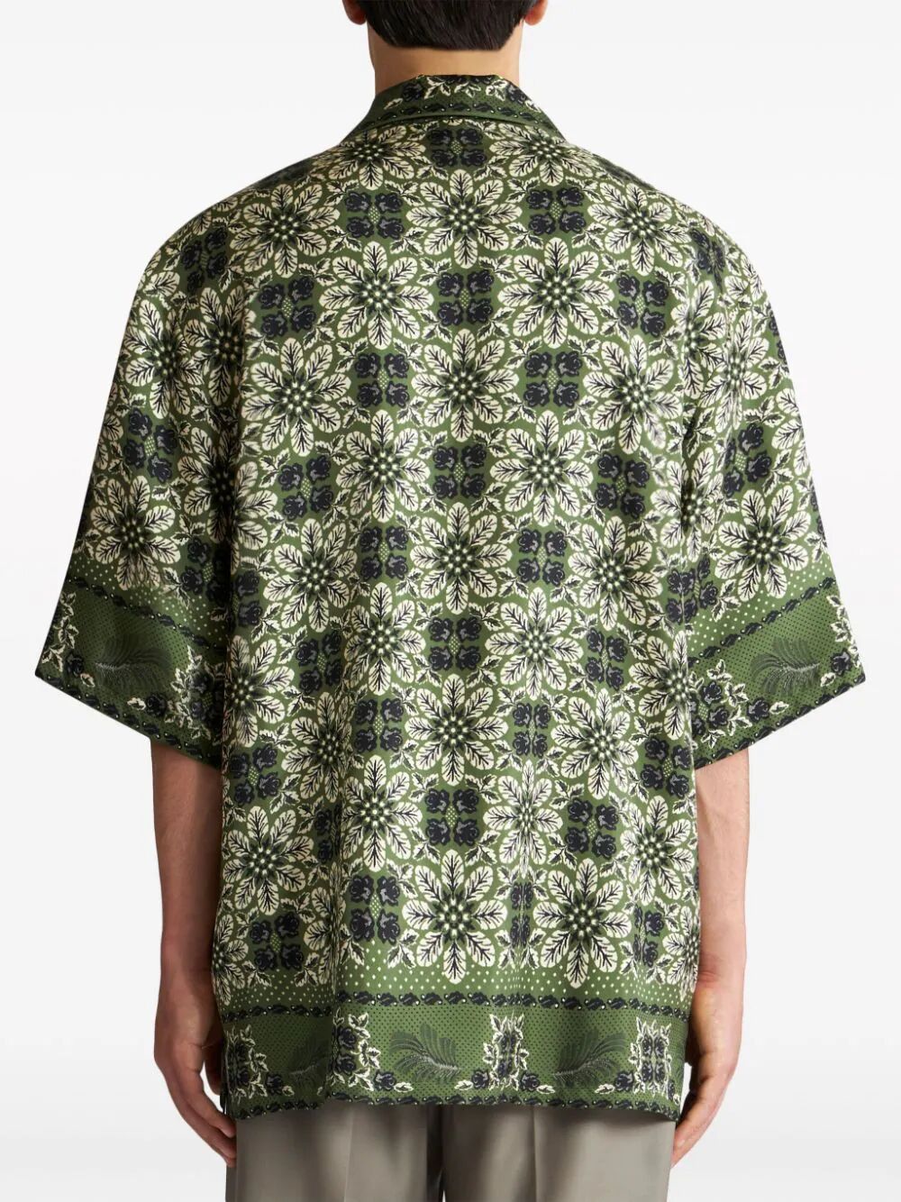 Shop Etro Luxurious Green Silk Shirt For Men