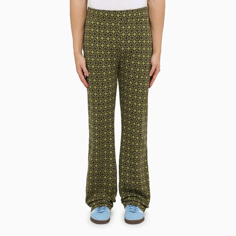 Wales Bonner Organic Cotton Sporty Trousers With Multicolor Jacquard Pattern For Men