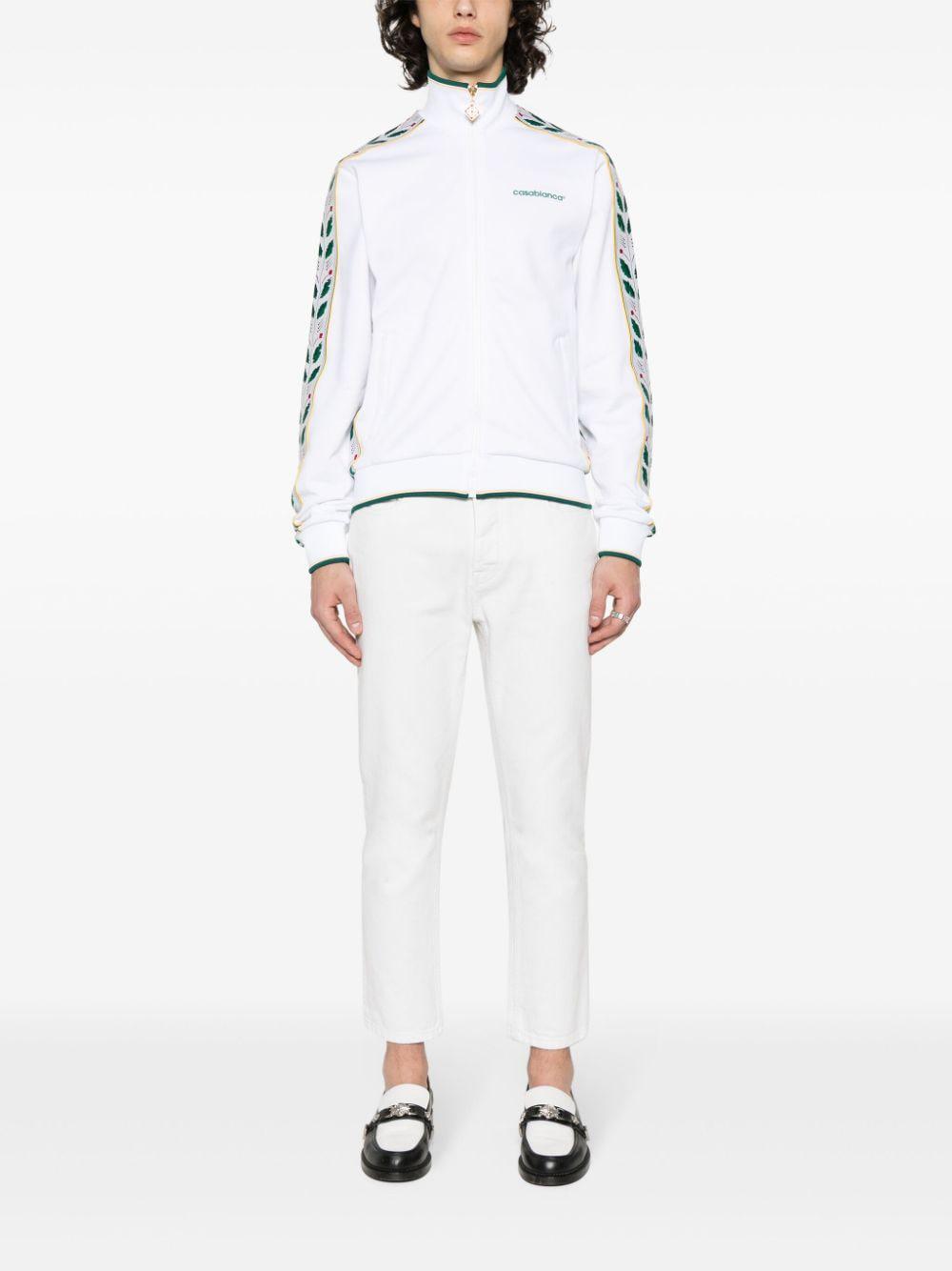 Shop Casablanca Men's White Polyester And Cotton Track Top For Ss24