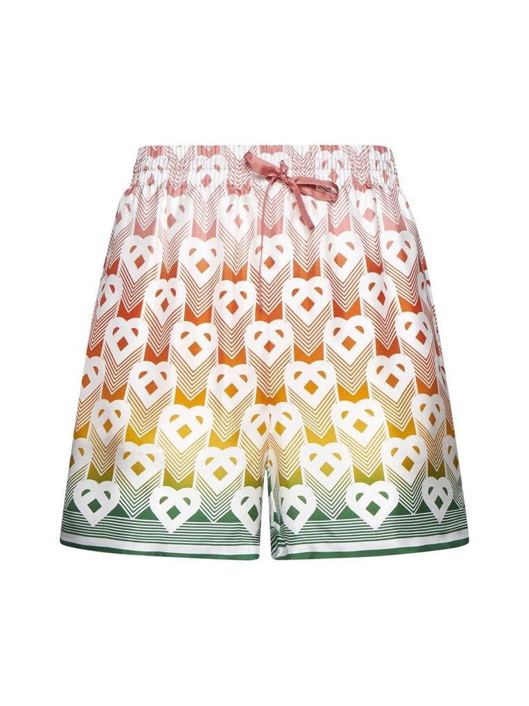 Shop Casablanca Unisex Silk Shorts With Drawstrings In Heartmonog