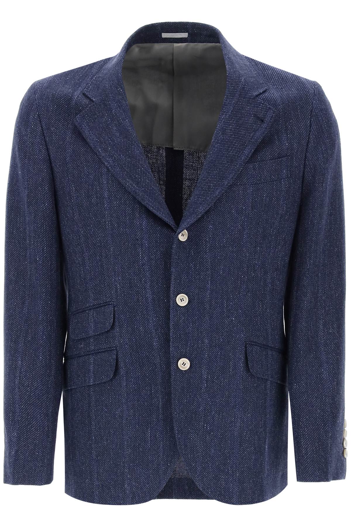 Shop Brunello Cucinelli Men's Single-breasted Tricotine Blazer In Light Blue For Ss24