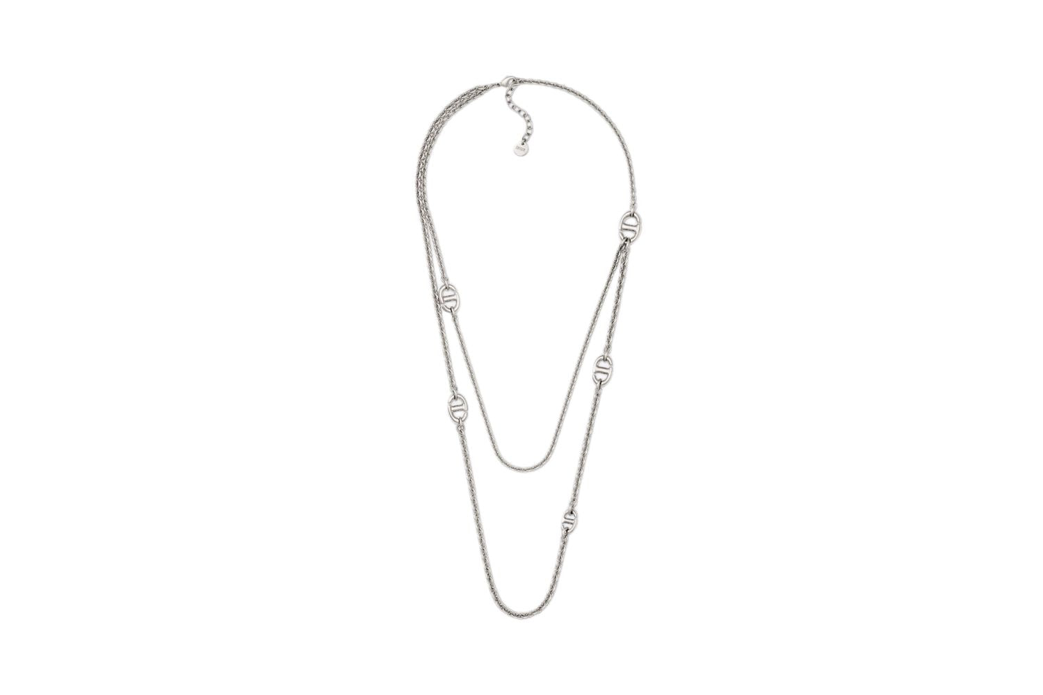 Dior Elegant Silver-finish Metal Collar Necklace For Women