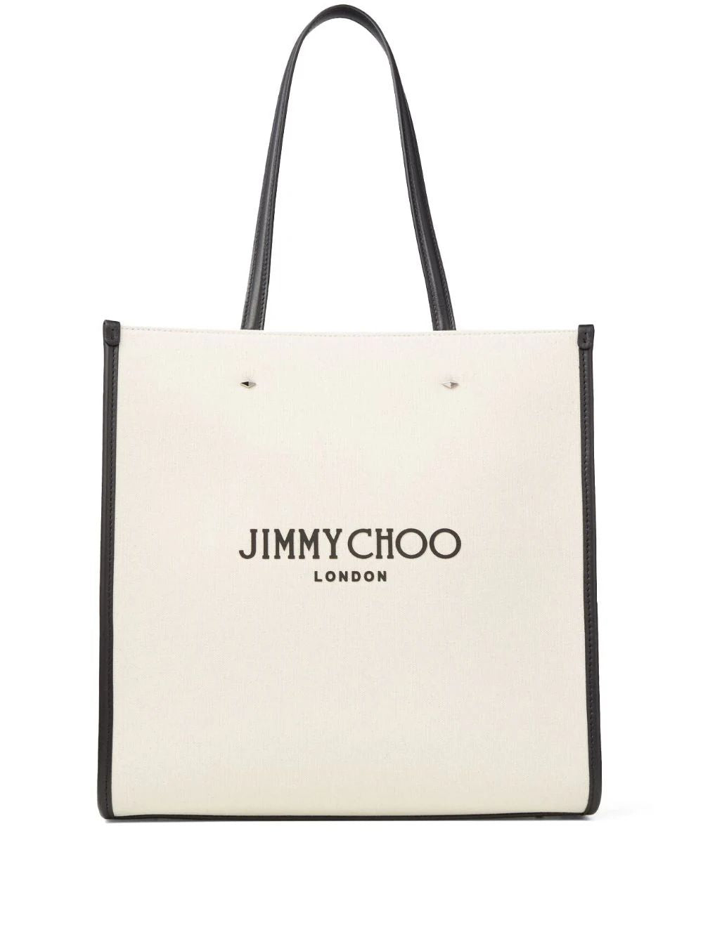 Shop Jimmy Choo Canvas Tote Bag In Nude & Neutrals For Women In Beige