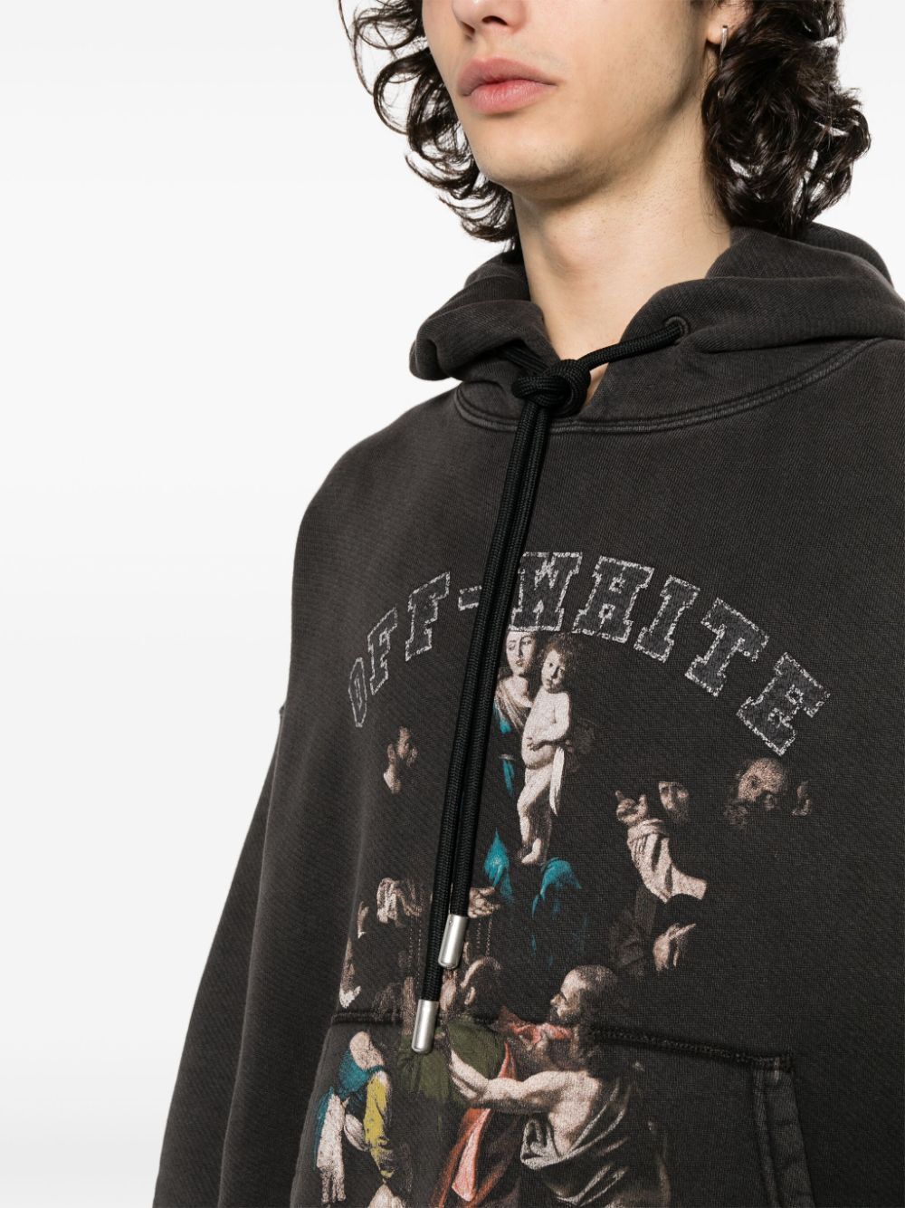 Shop Off-white Classic Black Skate Hood Sweatshirt For Men