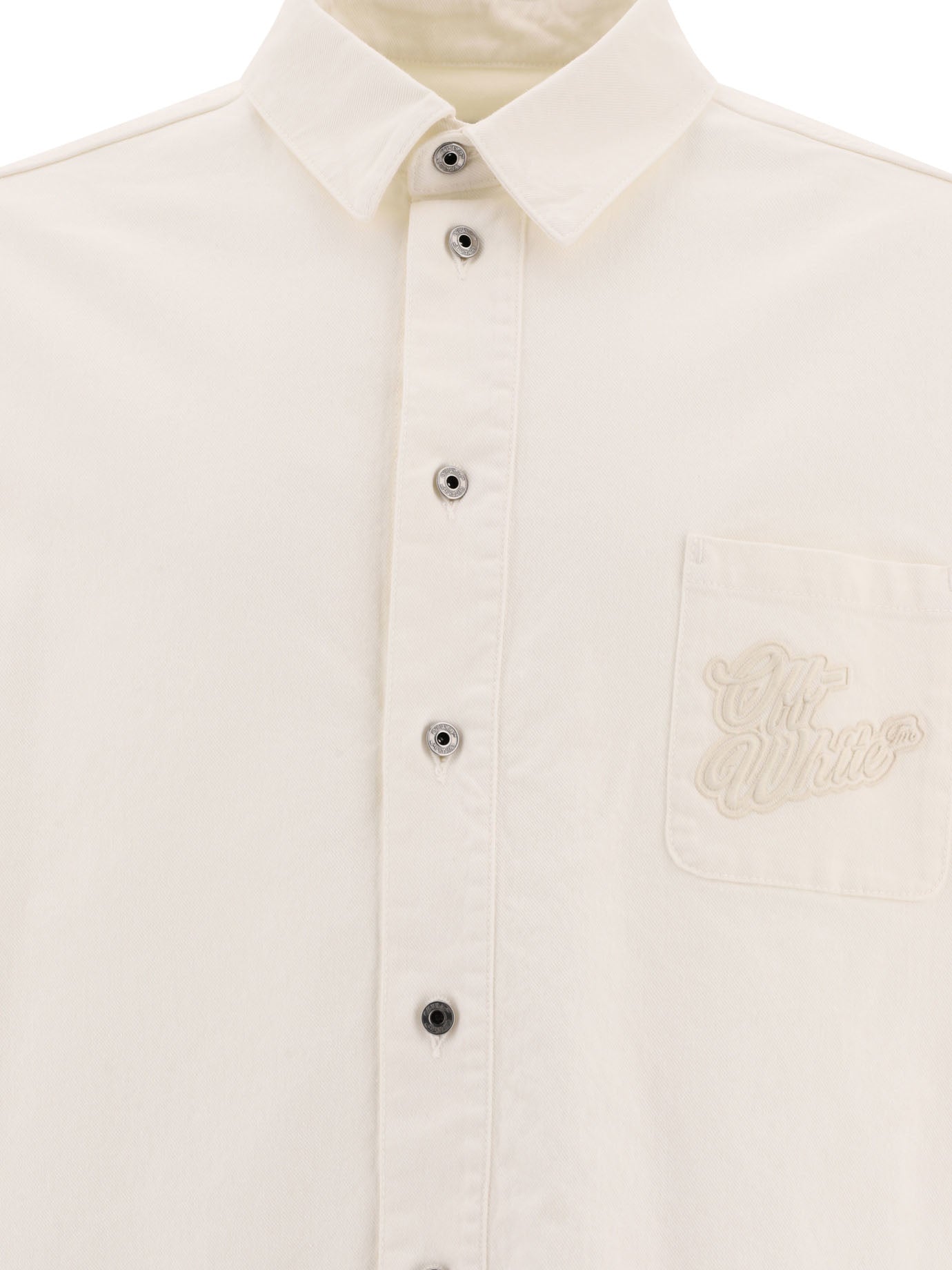 Shop Off-white Embroidered Overshirt In White