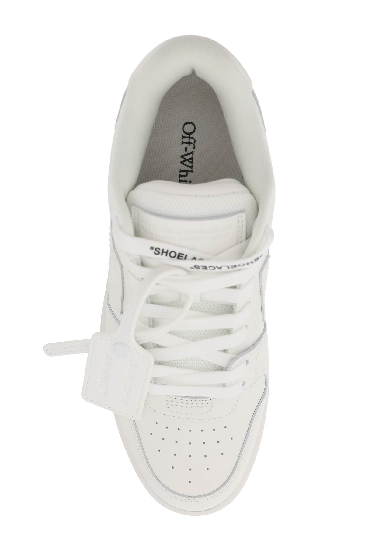 Shop Off-white White Leather Panelled Sneakers For Women