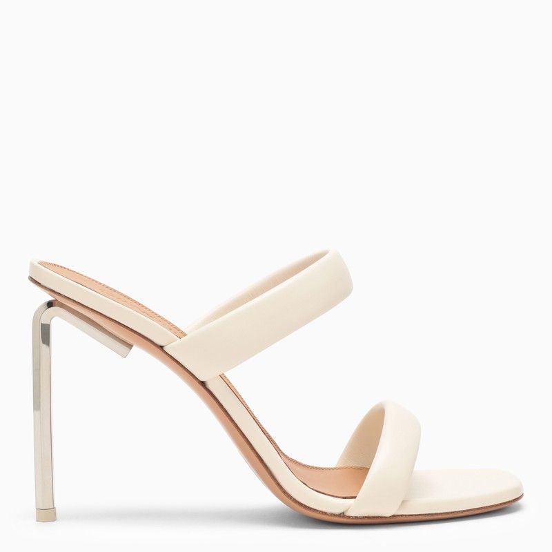 Shop Off-white High Strap Sandal In White Leather For Women