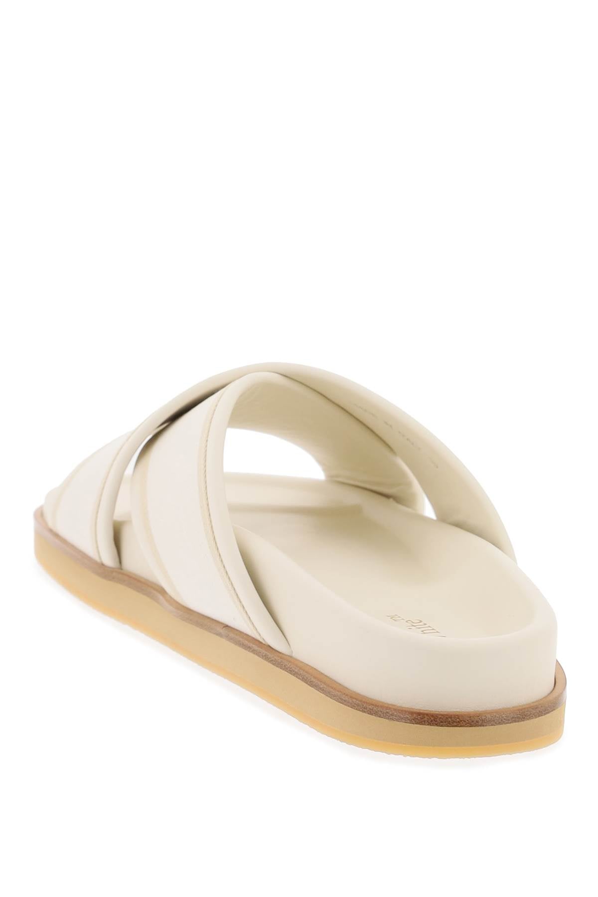 Shop Off-white Grey Embroidered Leather Sandals For Women From Ss24 Collection
