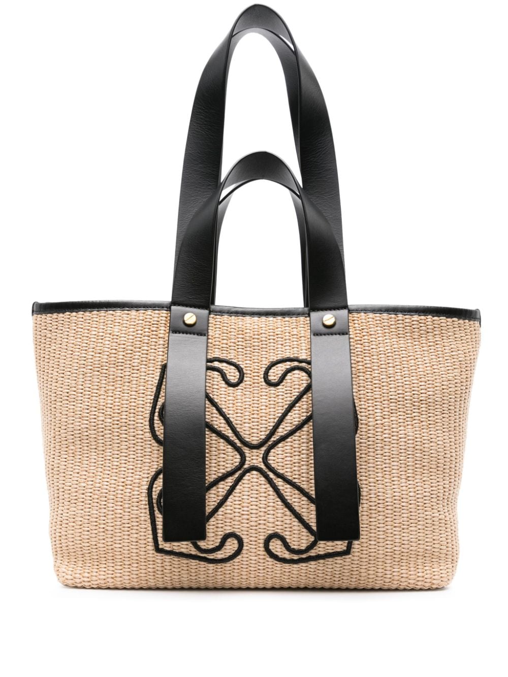 Shop Off-white Natural-coloured Raffia Tote Handbag For Women In Beige