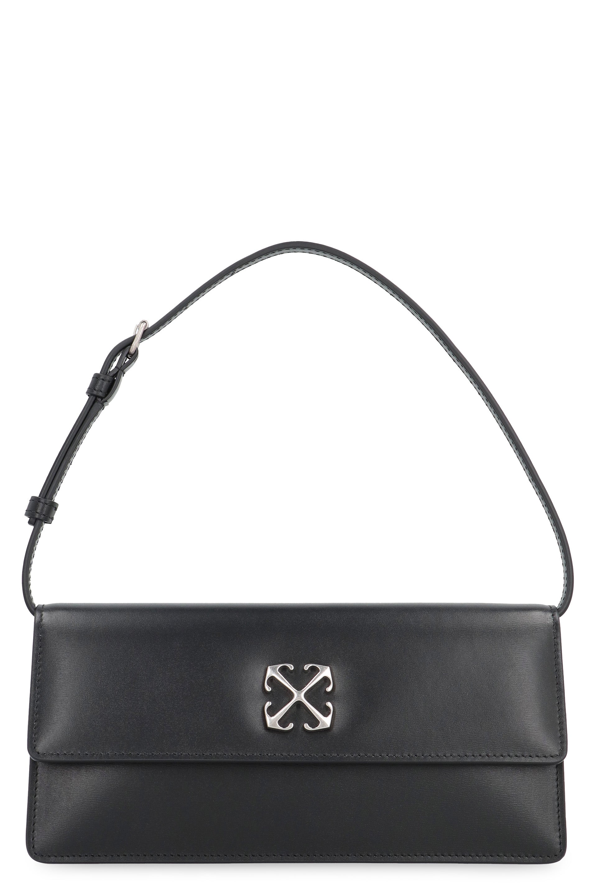 Shop Off-white Luxurious Black Leather Shoulder Handbag For Women