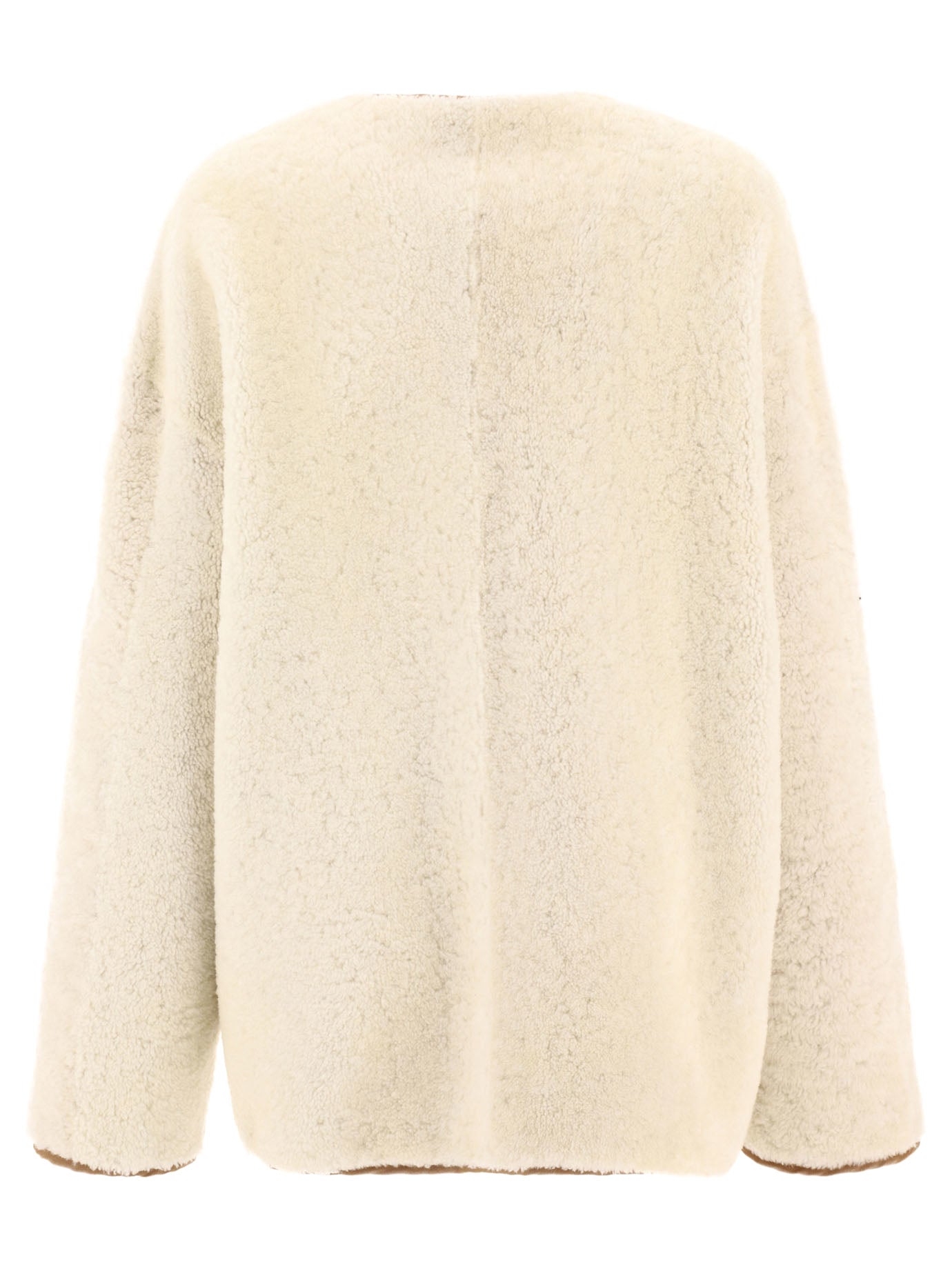 Shop Giovi Reversible Shearling Jacket For Women In White For Fw23