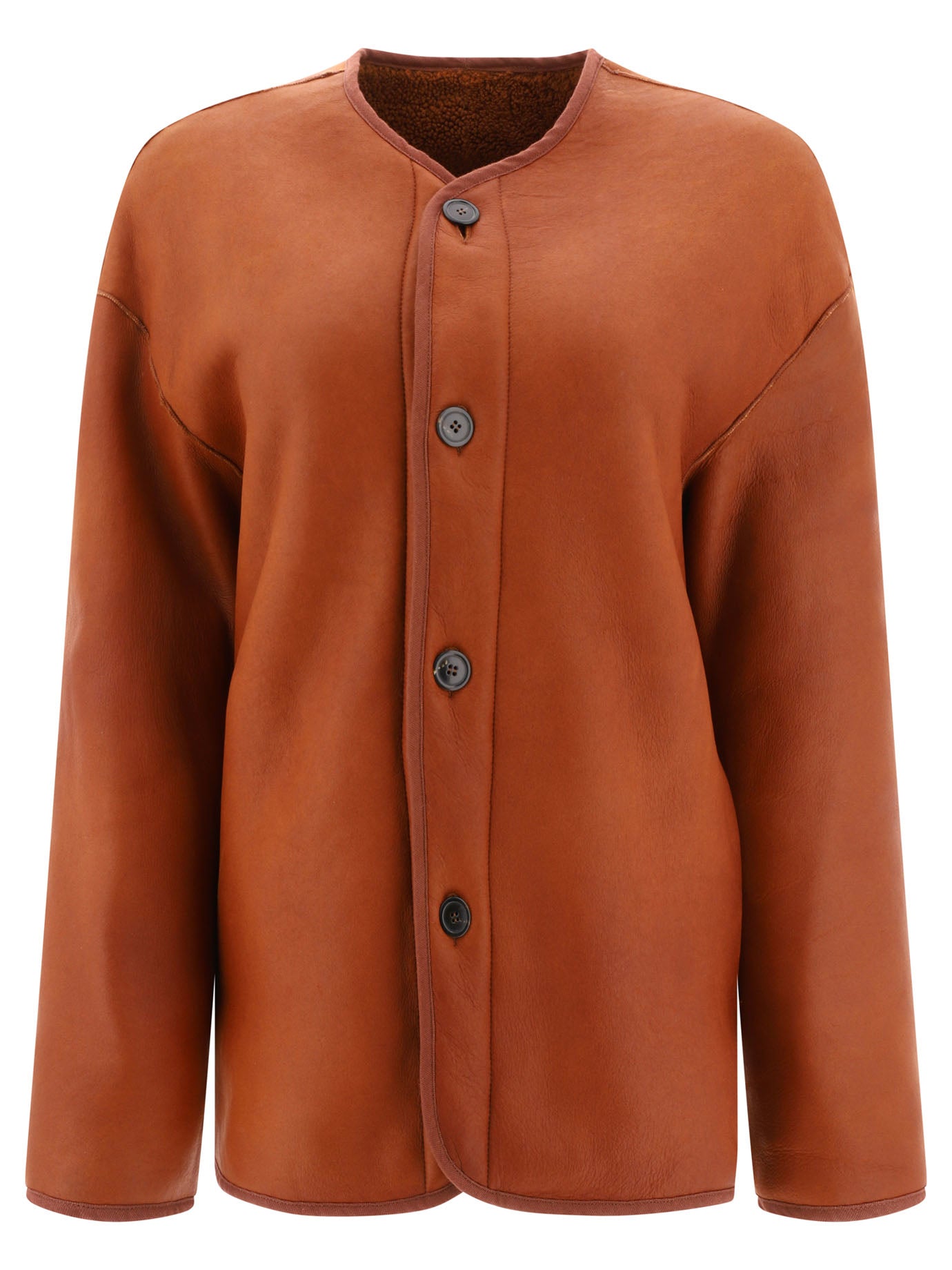 Shop Giovi Reversible Shearling Jacket For Women In Beige