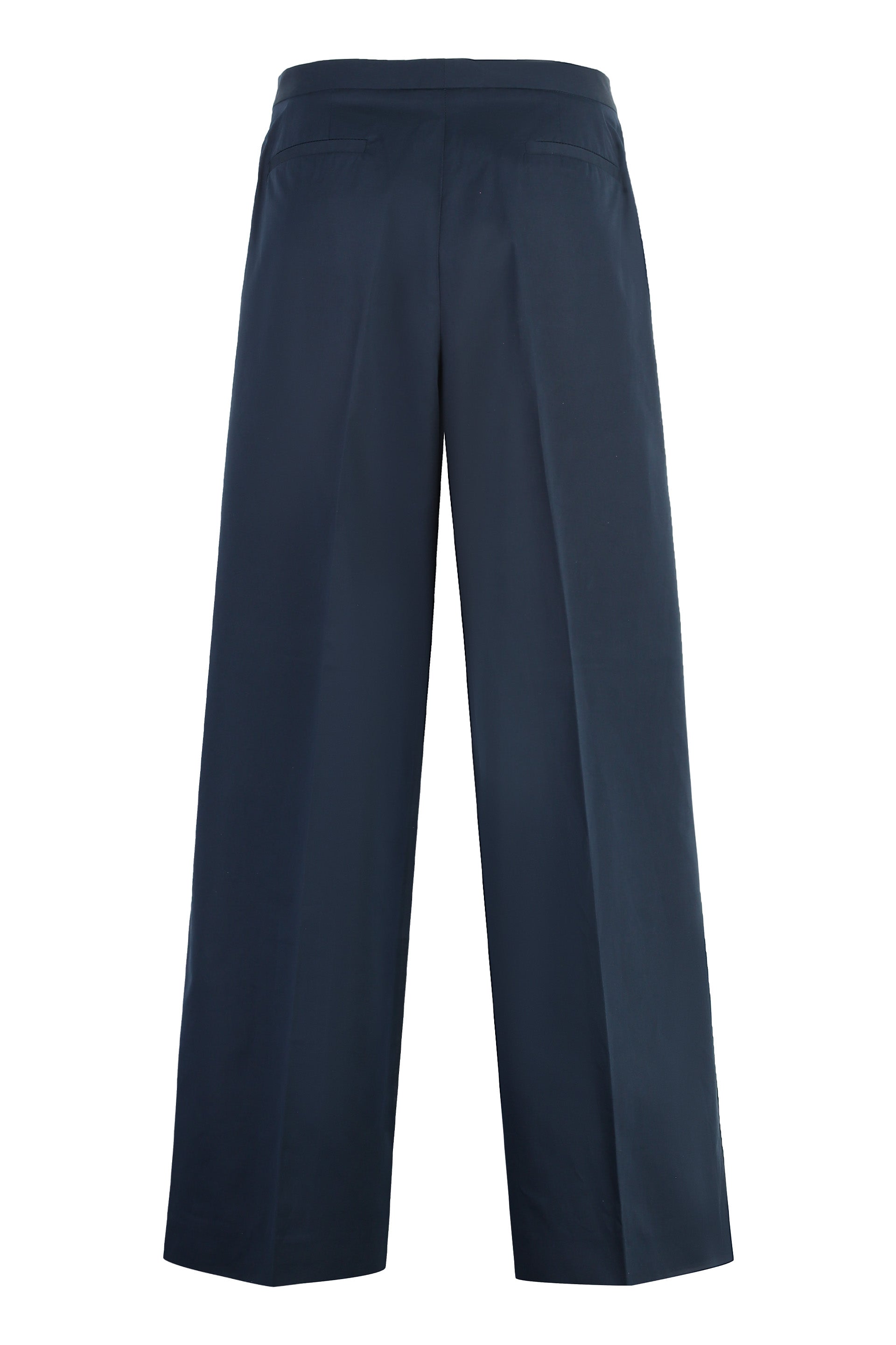 Shop Fabiana Filippi Navy High-waist Wide-leg Trousers For Women In Blue