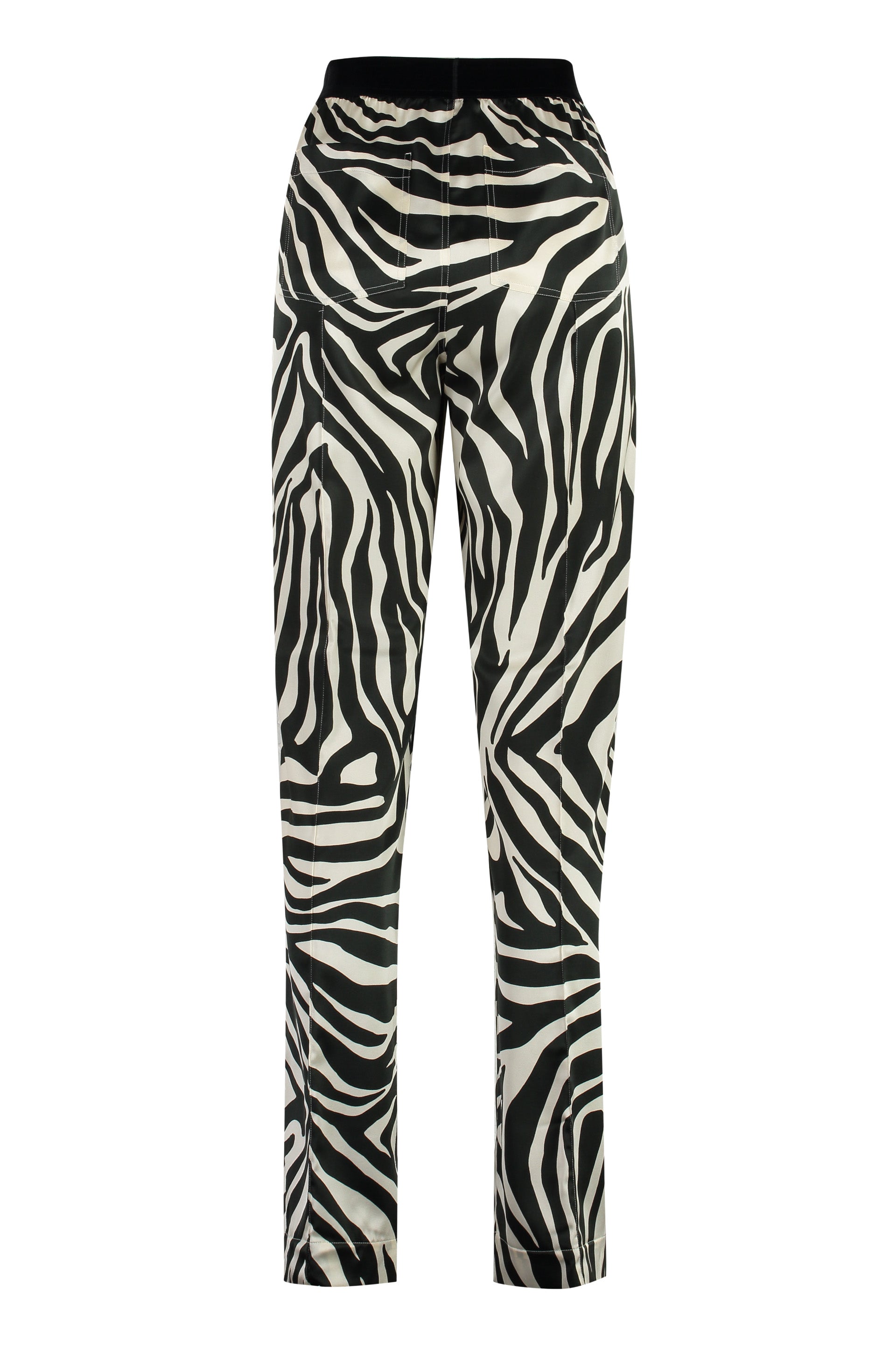 Shop Tom Ford Printed Silk Pants With Velvet Waistline And Animalier Print In Brown