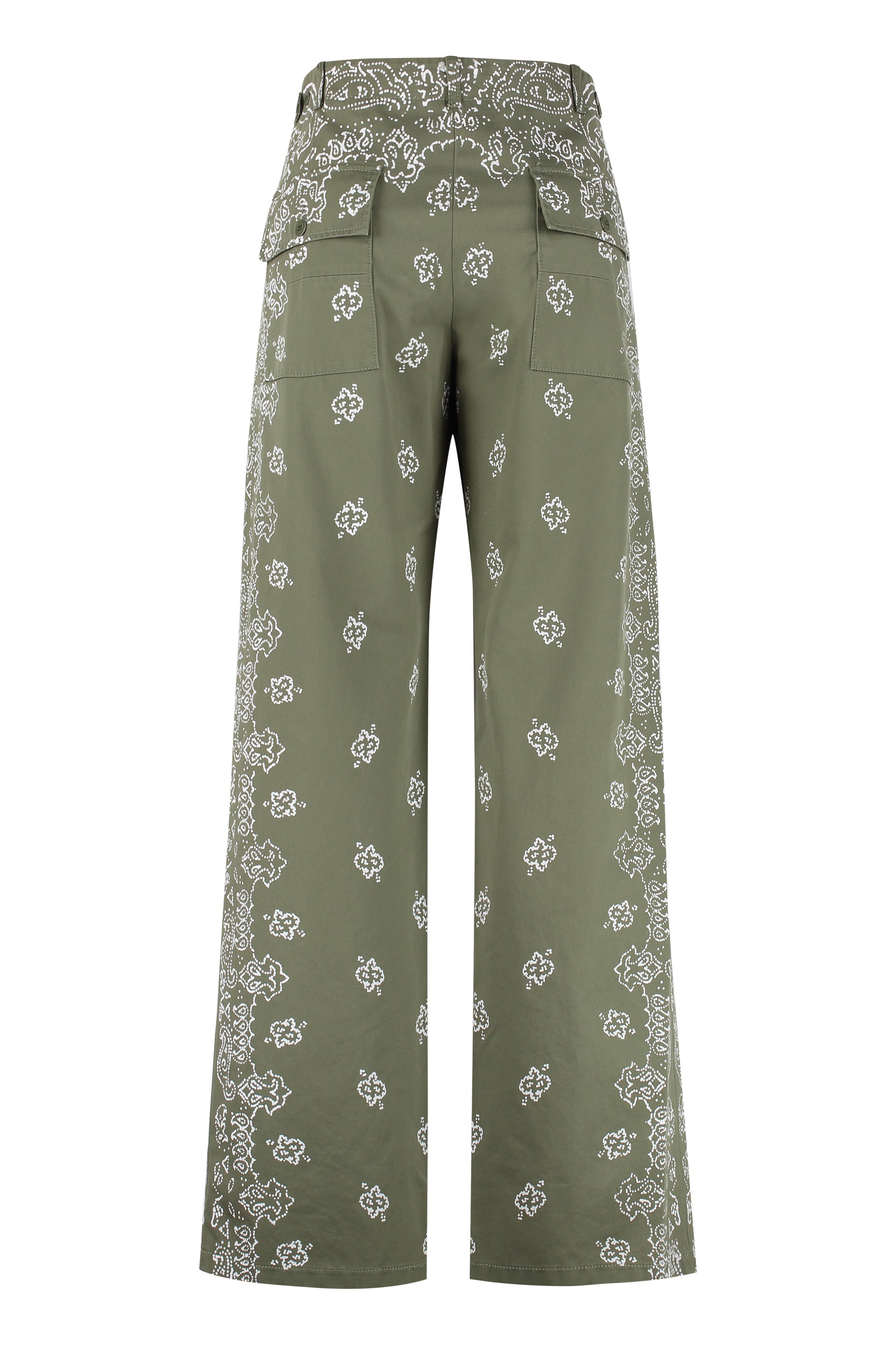 Amiri Green Bandana Print Cotton Trousers For Men