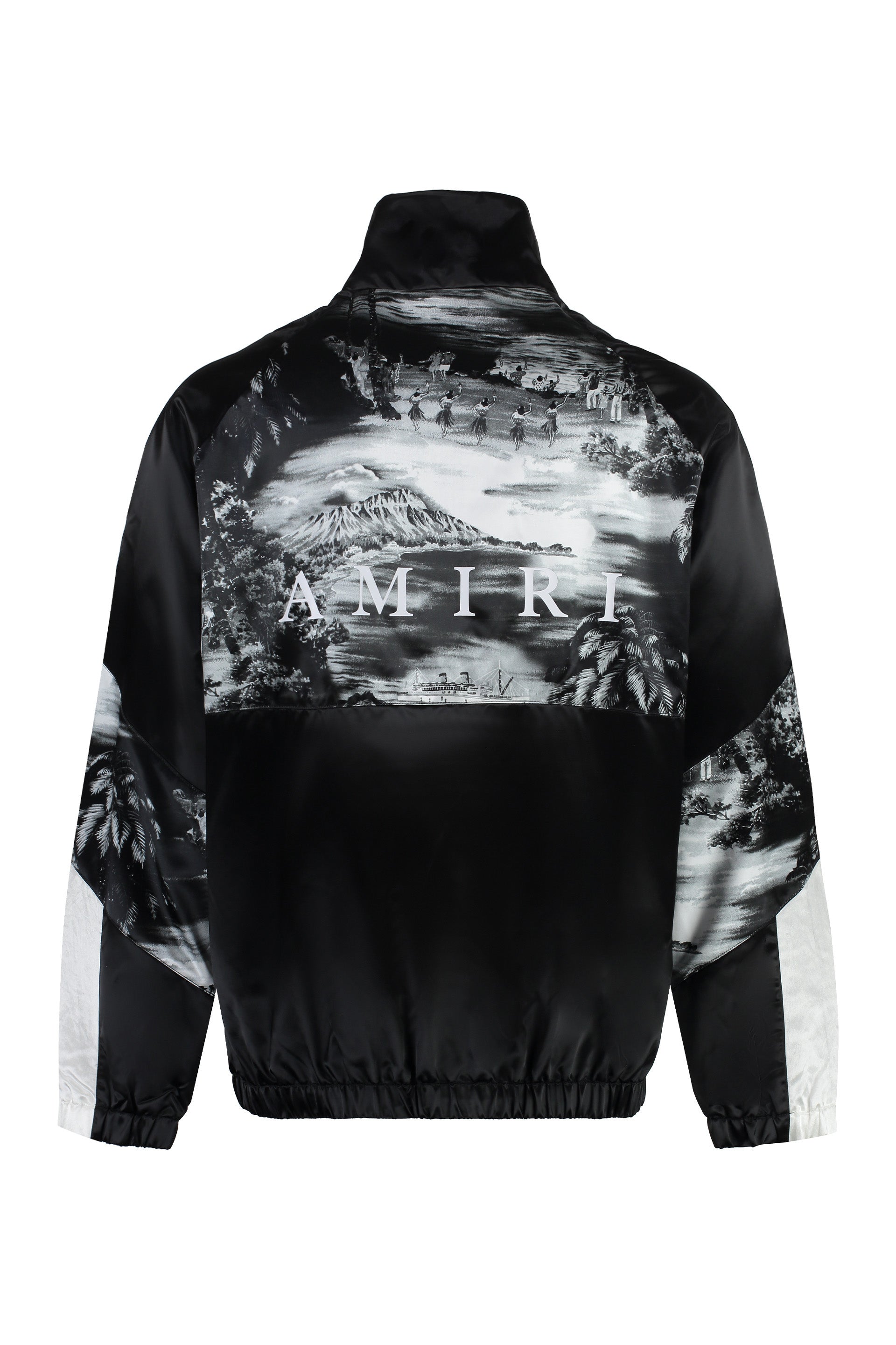 Shop Amiri Men's Black Full-zip Nylon Sweatshirt For Fw24