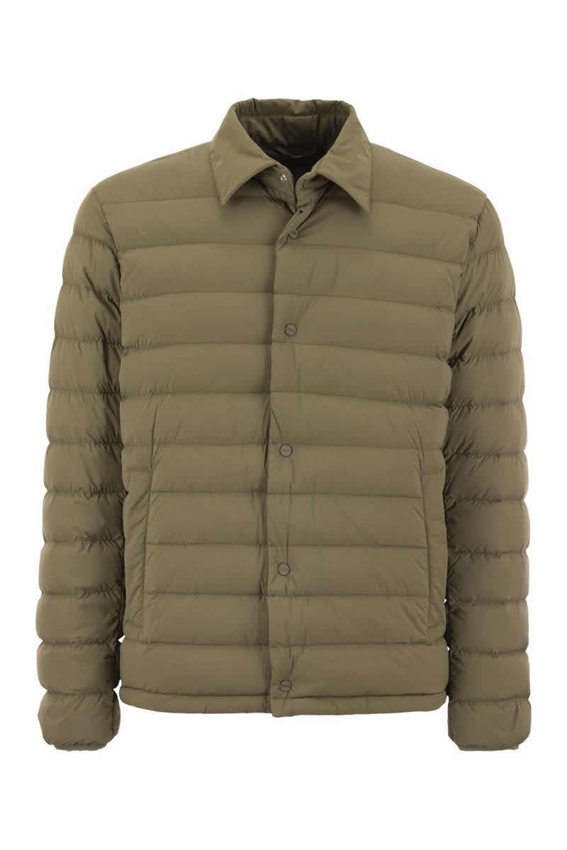 Shop Herno Men's Light Military Green Packable Shirt Down Jacket For Fw23