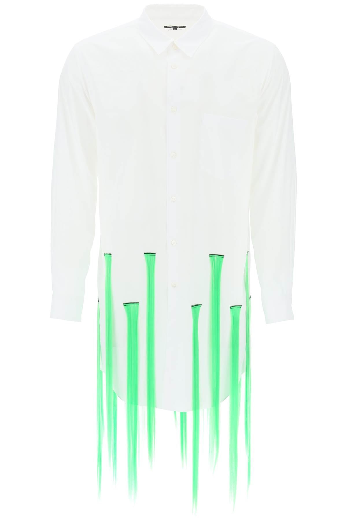 Shop Comme Des Garçons Homme Deux White Shirt With Contrasting Extensions