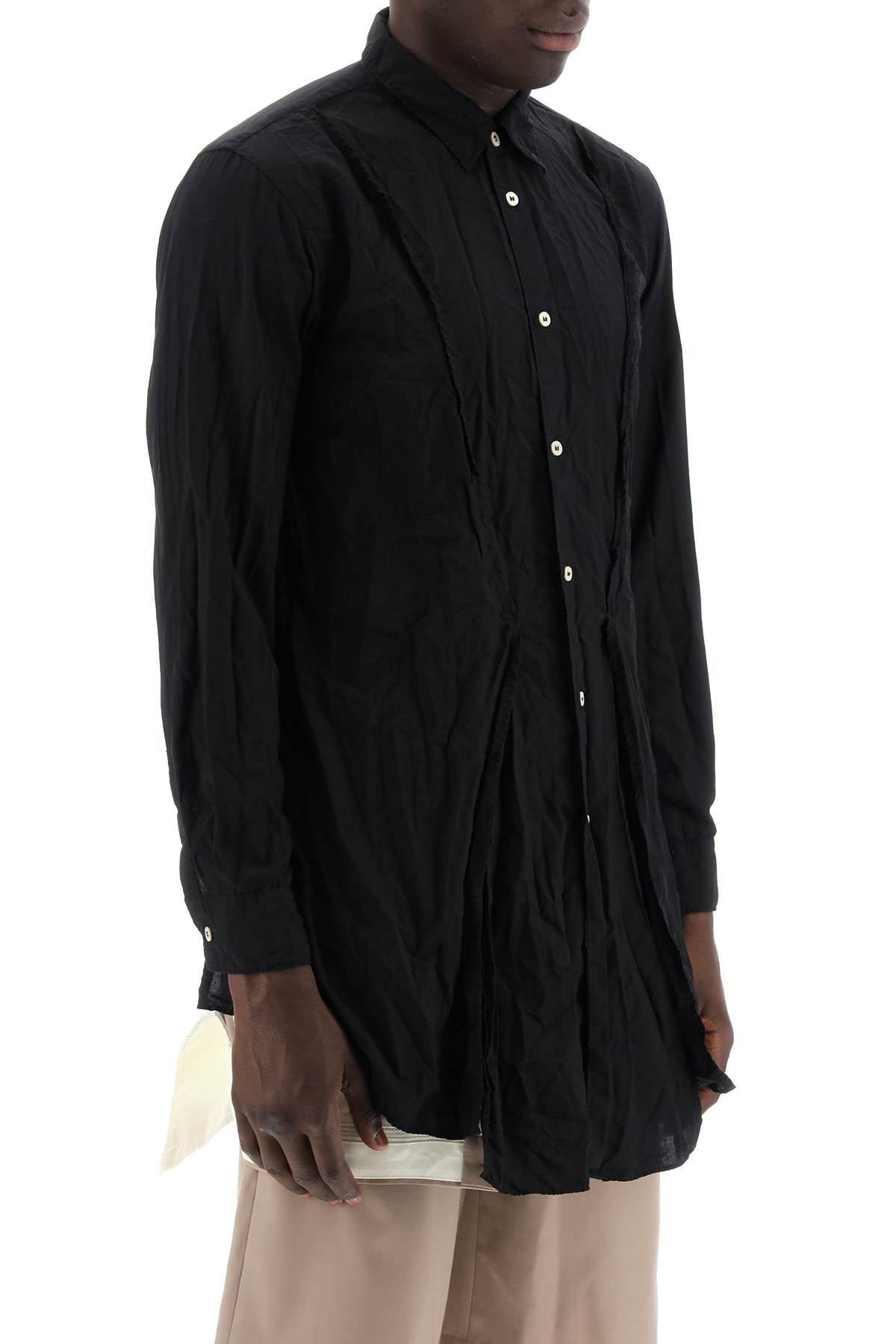 Shop Comme Des Garçons Homme Deux Stylish Black Asymmetrical Hem Shirt For Men