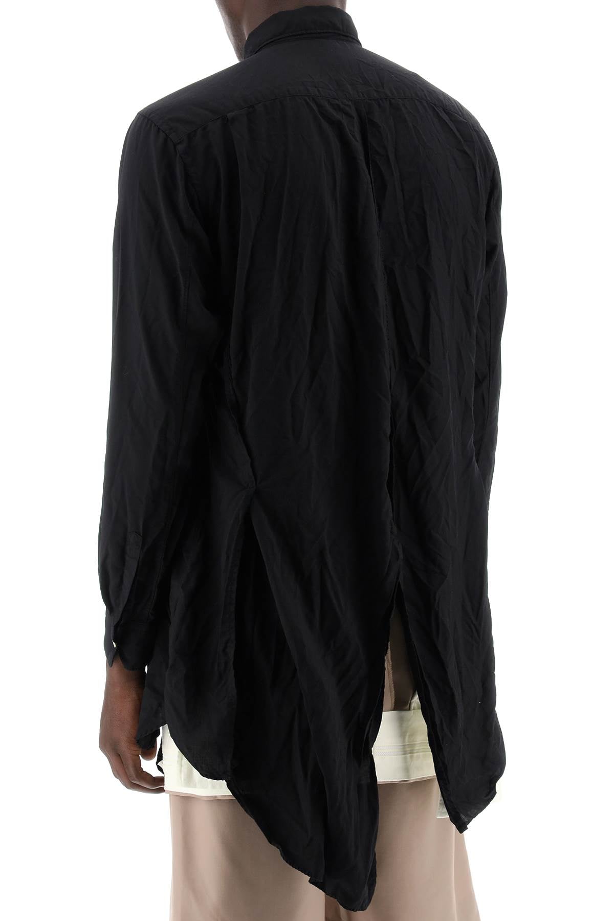 Shop Comme Des Garçons Homme Deux Stylish Black Asymmetrical Hem Shirt For Men