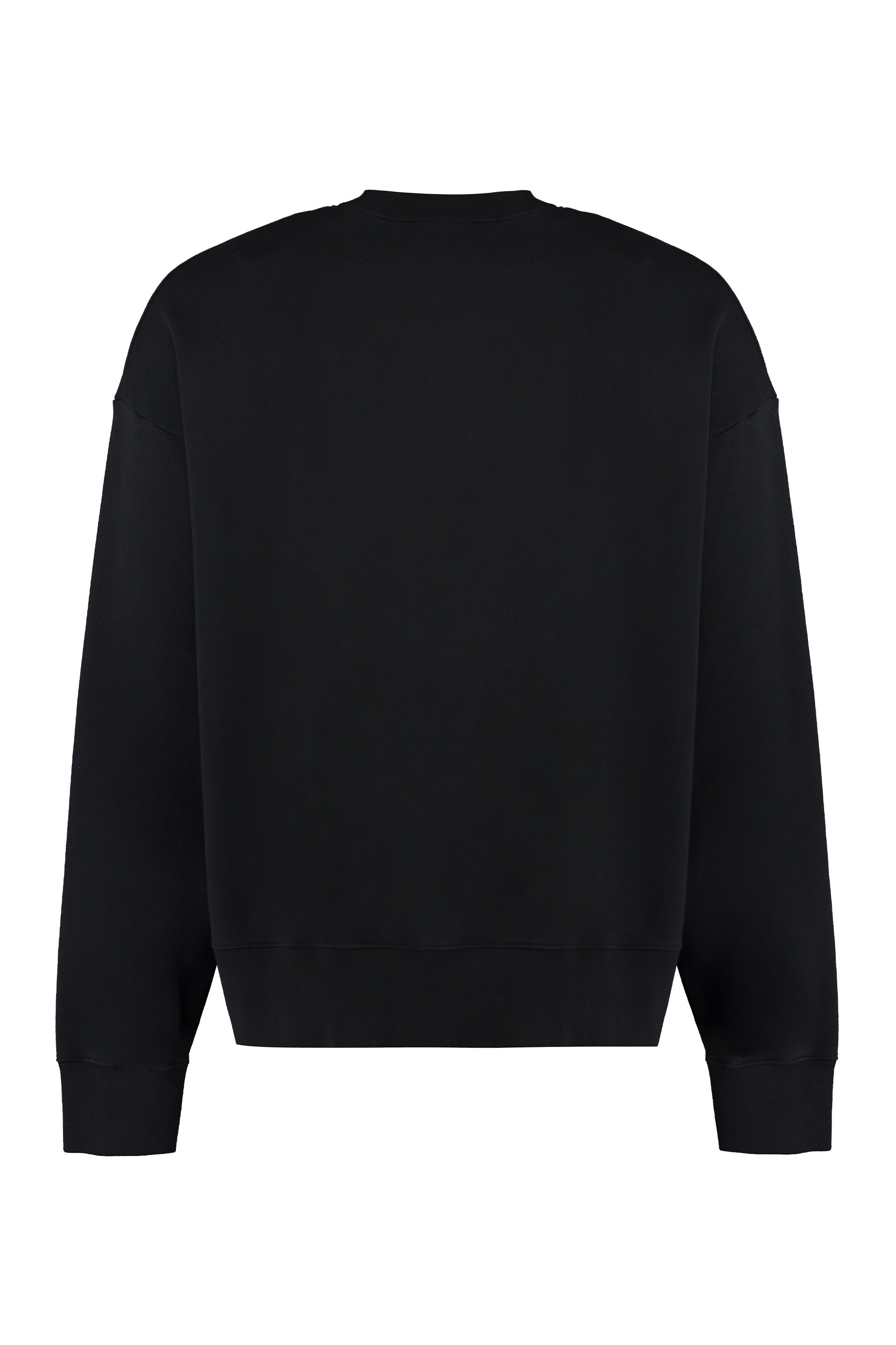 Shop Palm Angels Men's Ribbed Cotton Sweatshirt In Black | Carryover 2024