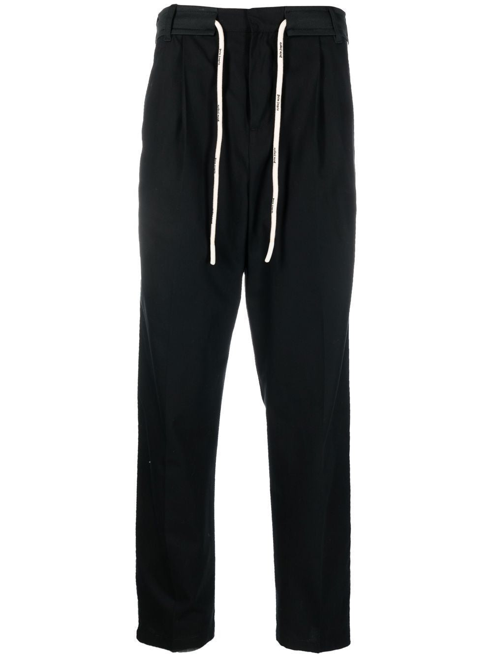 Palm Angels Men's Straight-leg Sporty Pants With Drawstring Waist And Side Bands In Black