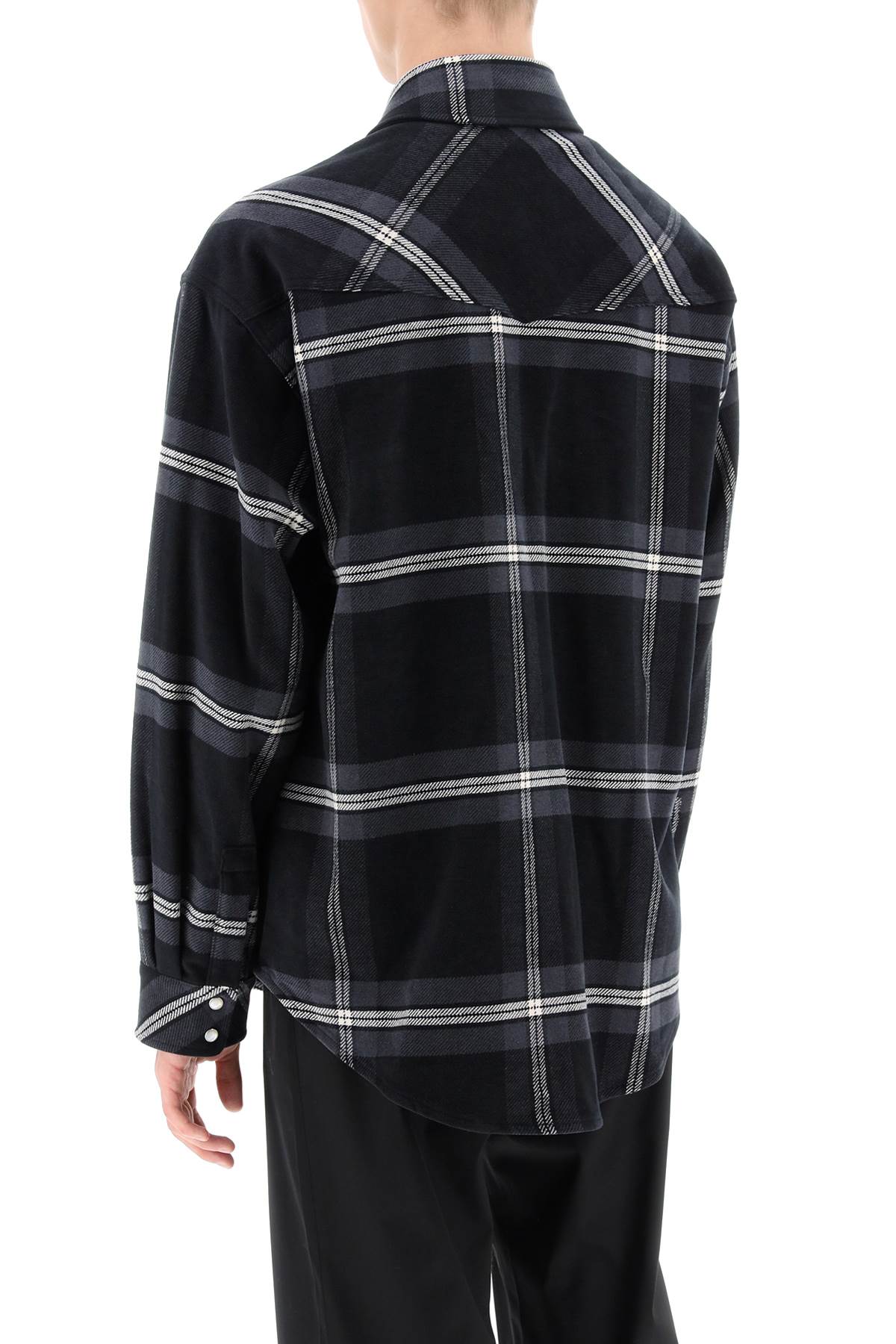 Shop Palm Angels Checked Flannel Overshirt In Mixed Colors For Men In Multicolor
