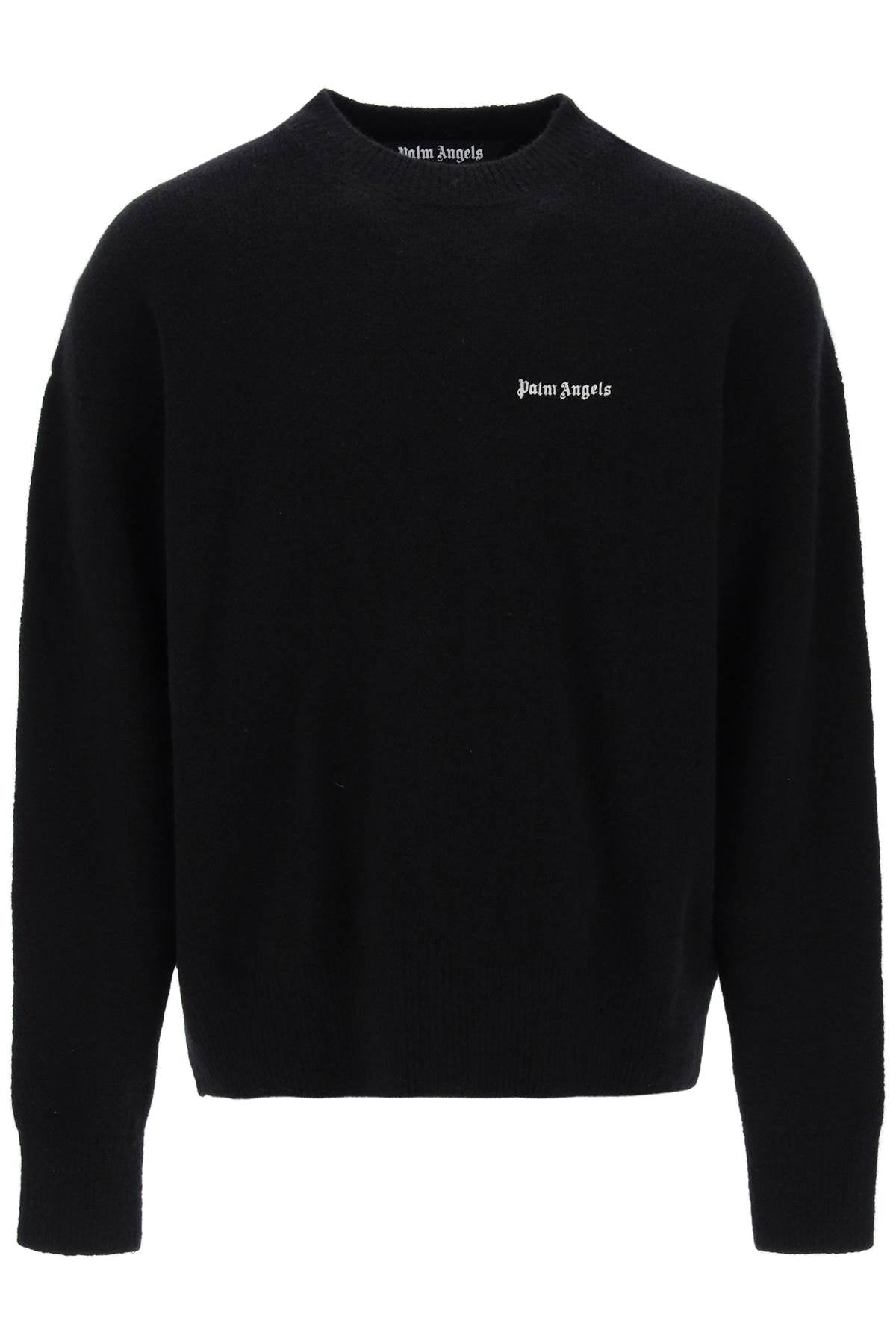 Shop Palm Angels Men's Logo-print Sweatshirt In Black | Fw23 Collection