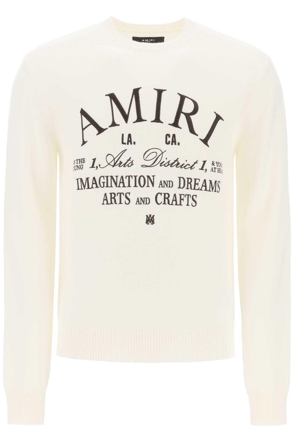 Shop Amiri Multicolor Men's Wool Sweater With Embroidered Arts District Details