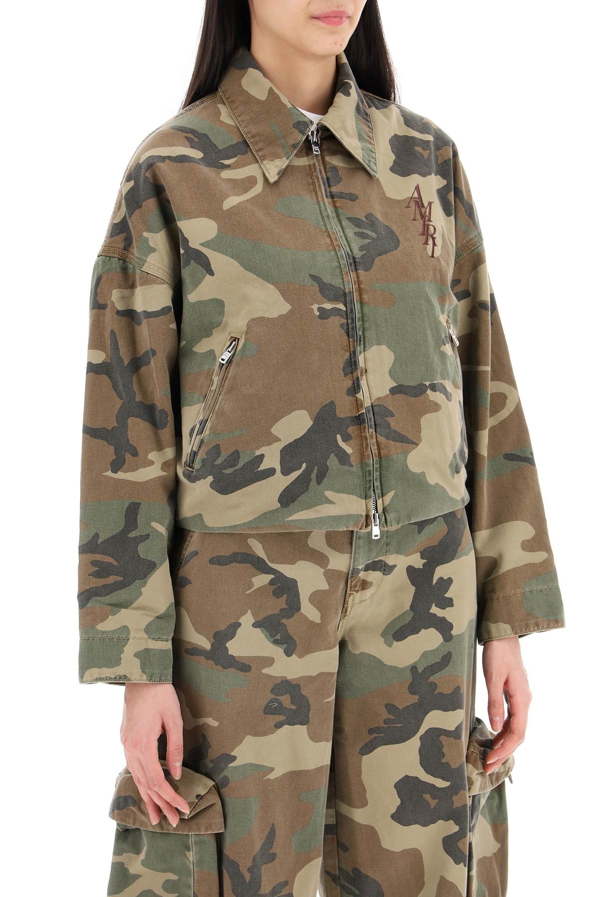 Shop Amiri Camouflage Workwear Style Jacket For Women In Tan