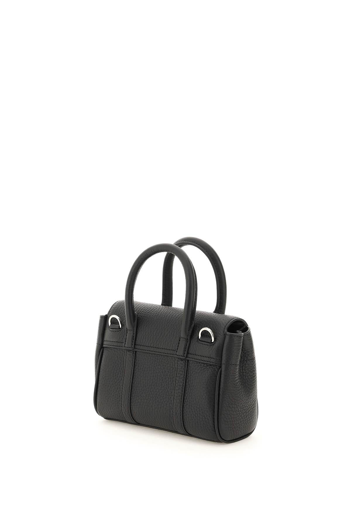 Shop Mulberry Bayswater Mini Handbag For Women In Grained Leather In Black