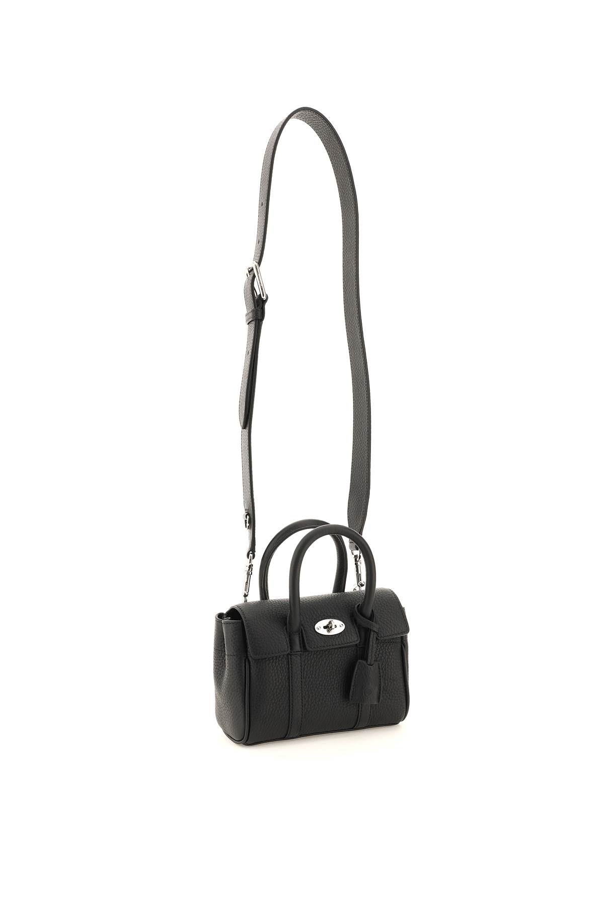 Shop Mulberry Bayswater Mini Handbag For Women In Grained Leather In Black