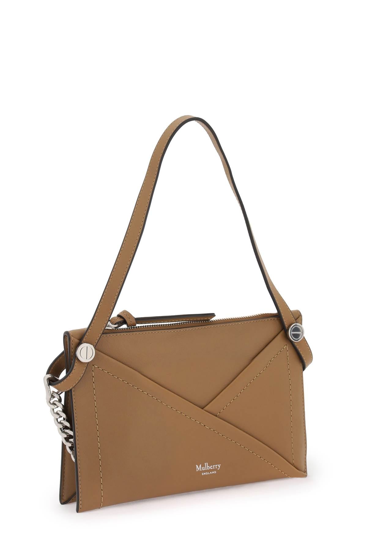 Shop Mulberry Brown Leather Envelope-like Handbag With Swappable Handles