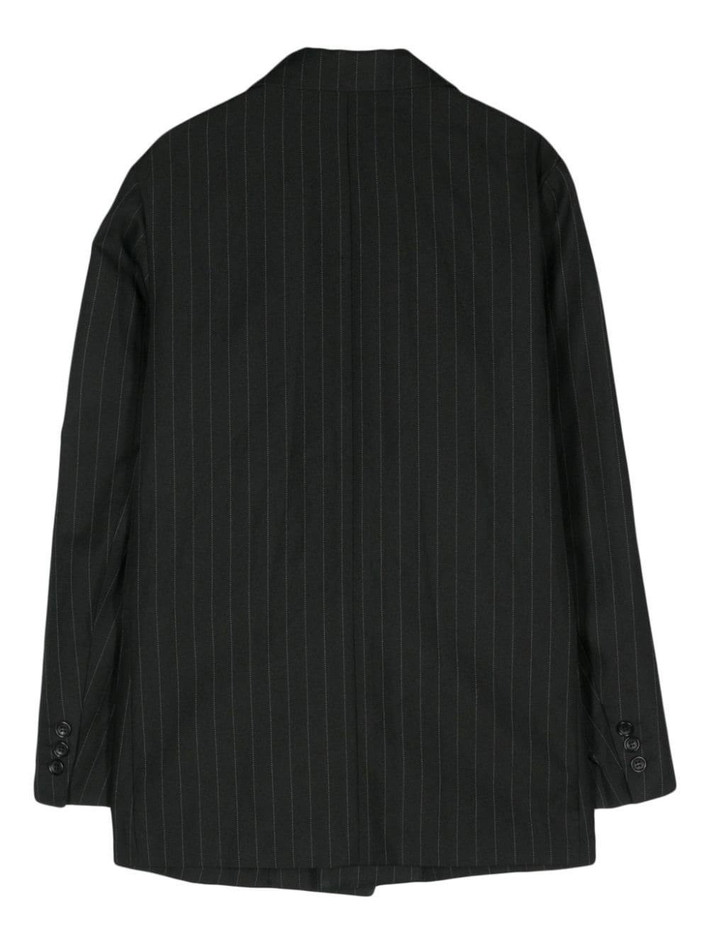 Shop Comme Des Garçons Black Pinstripe Single-breasted Jacket For Women