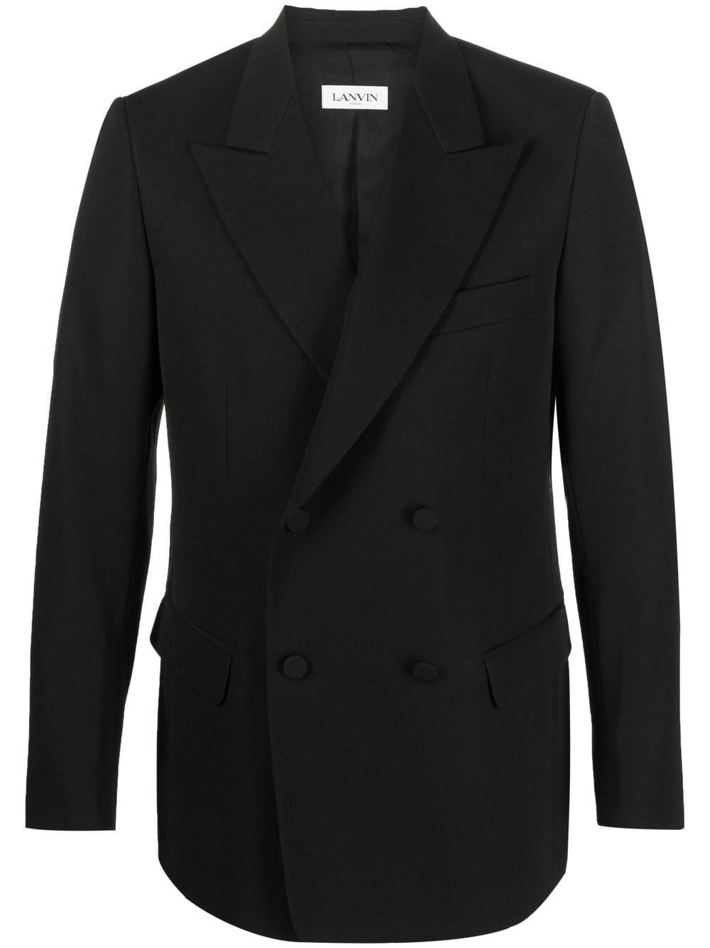 Shop Lanvin Men's Black Double Breasted Jacket