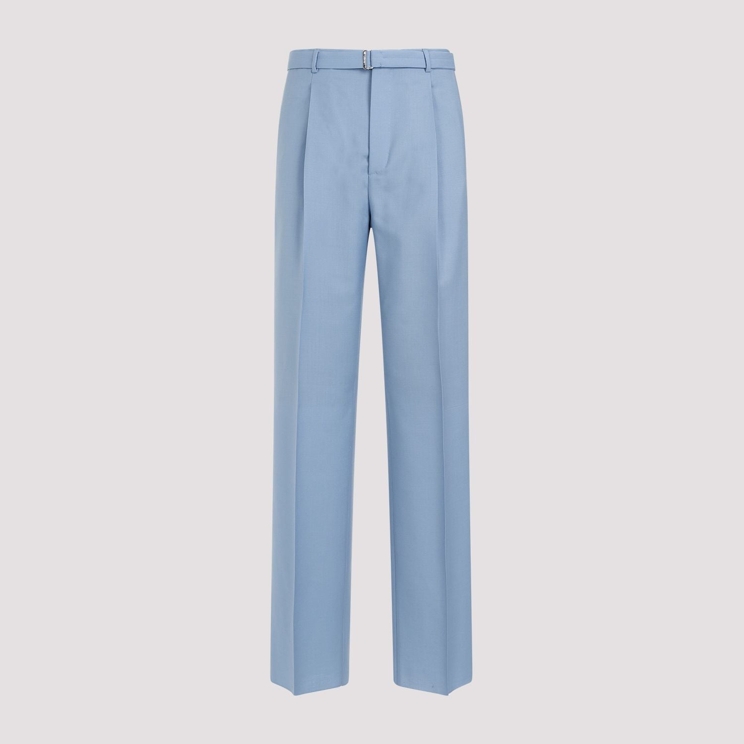 Shop Lanvin Men's Blue Wide Leg Trousers For Ss24