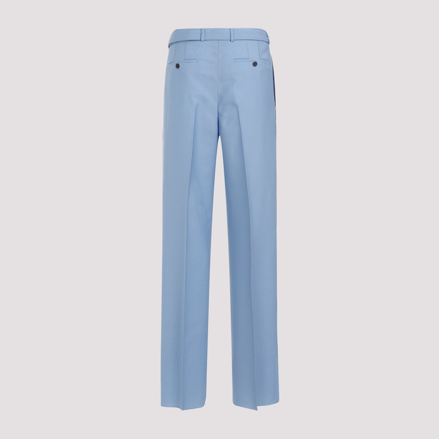 Shop Lanvin Men's Blue Wide Leg Trousers For Ss24
