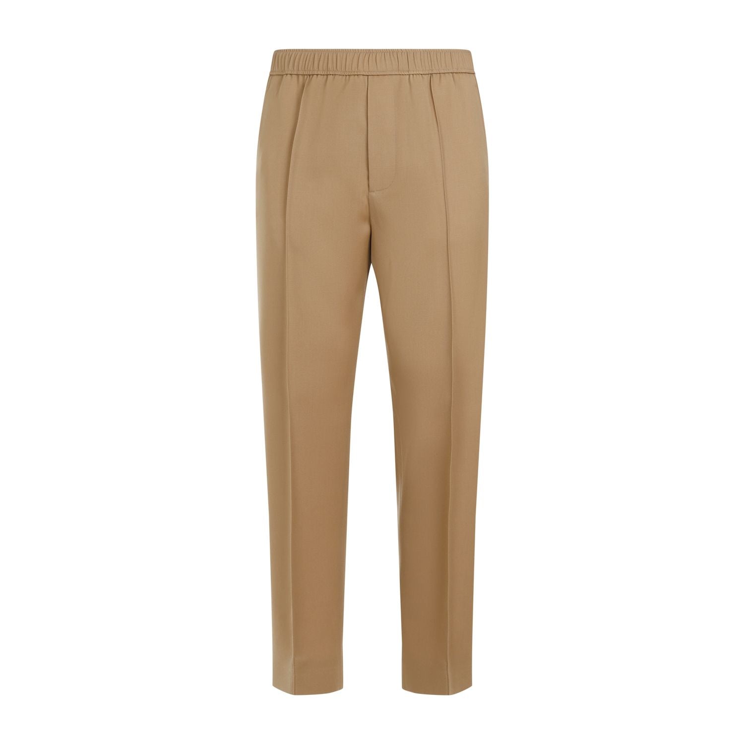 Shop Lanvin Men's Beige Tapered Elasticated Trousers For Ss24 Collection