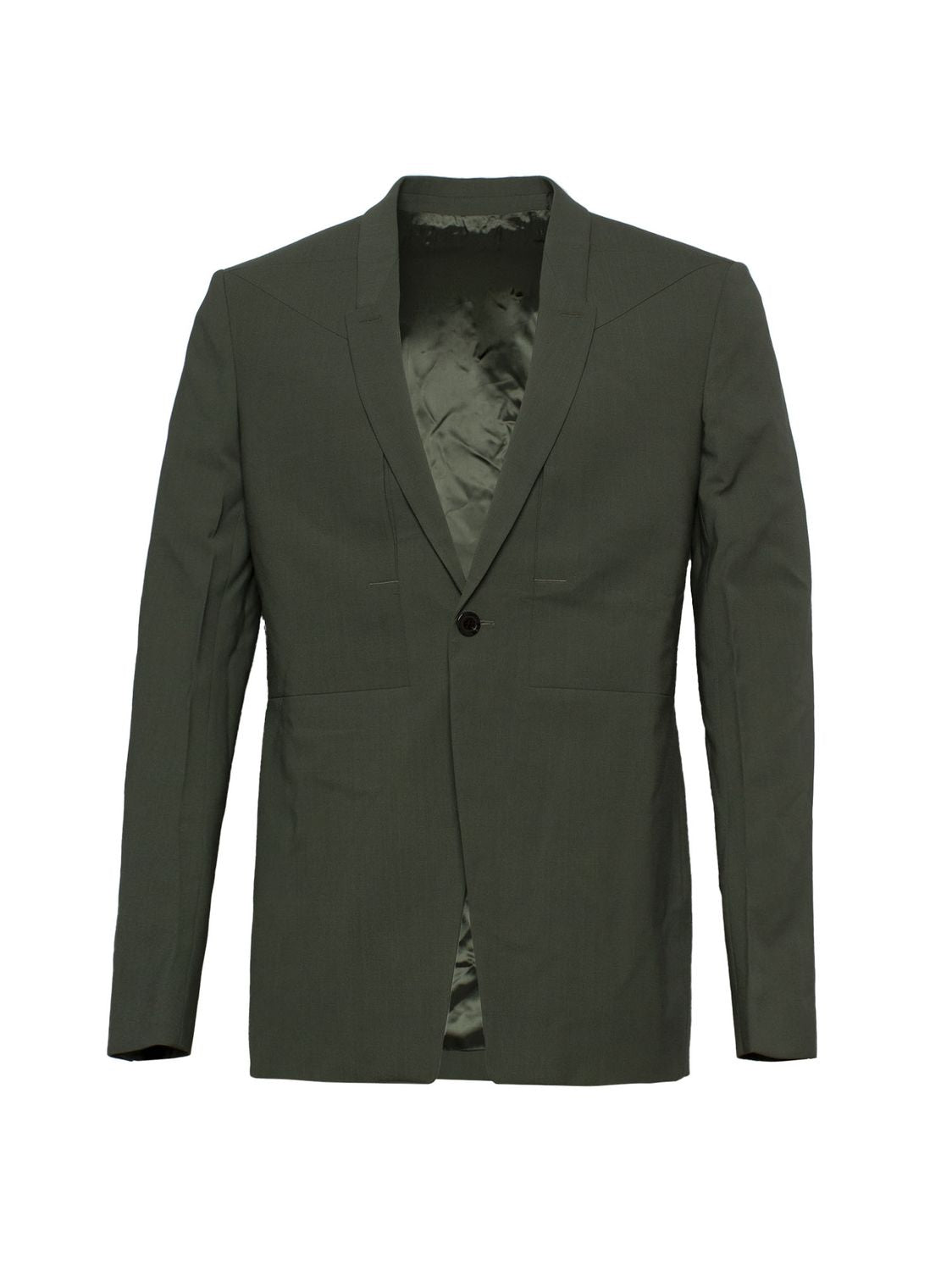 Rick Owens Sage Green Single-breasted Blazer For Men In Gray