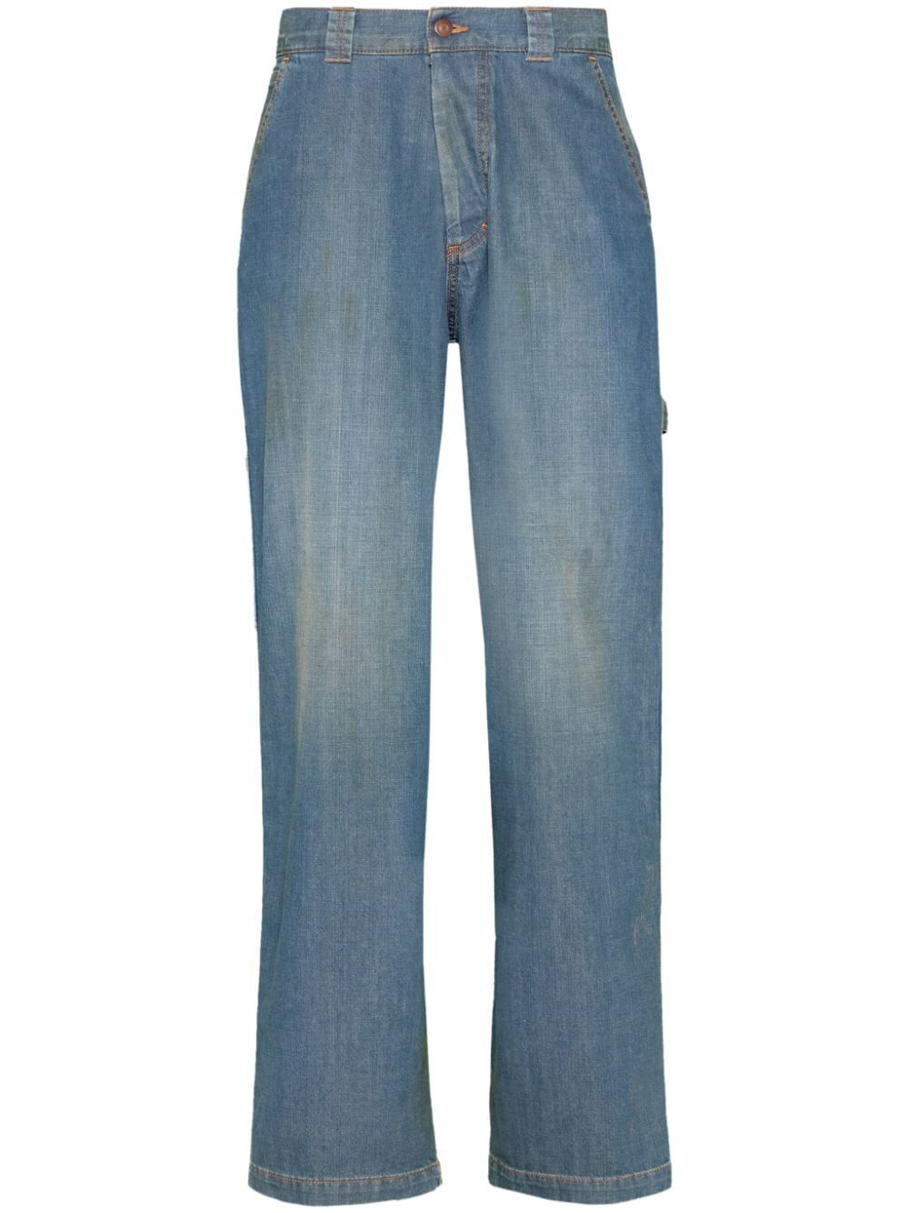 Maison Margiela Women's Blue Wide Leg Jeans – Ss24 Collection