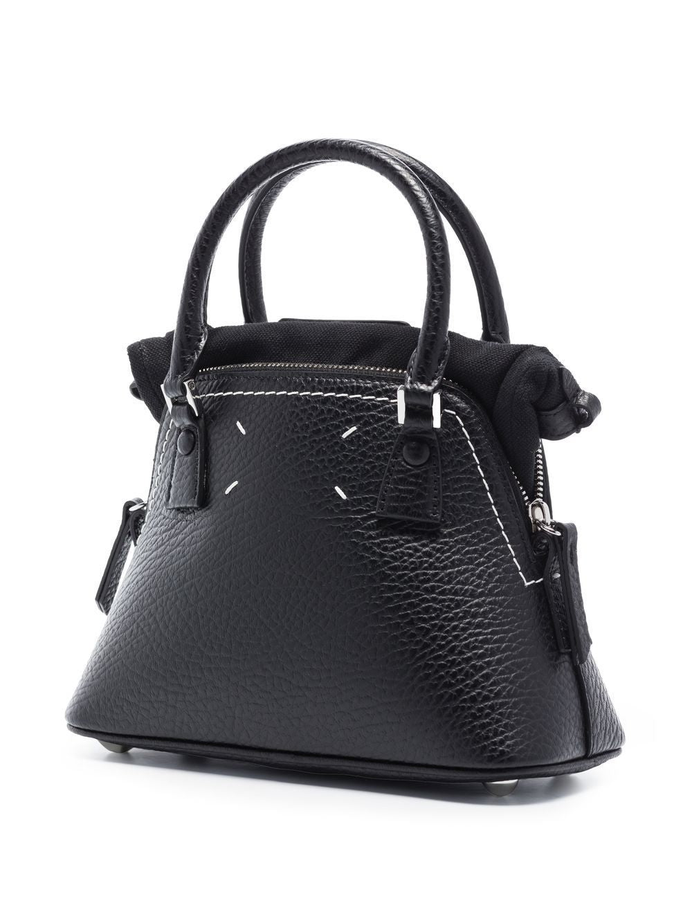 Shop Maison Margiela Luxurious Black Leather Tote Handbag