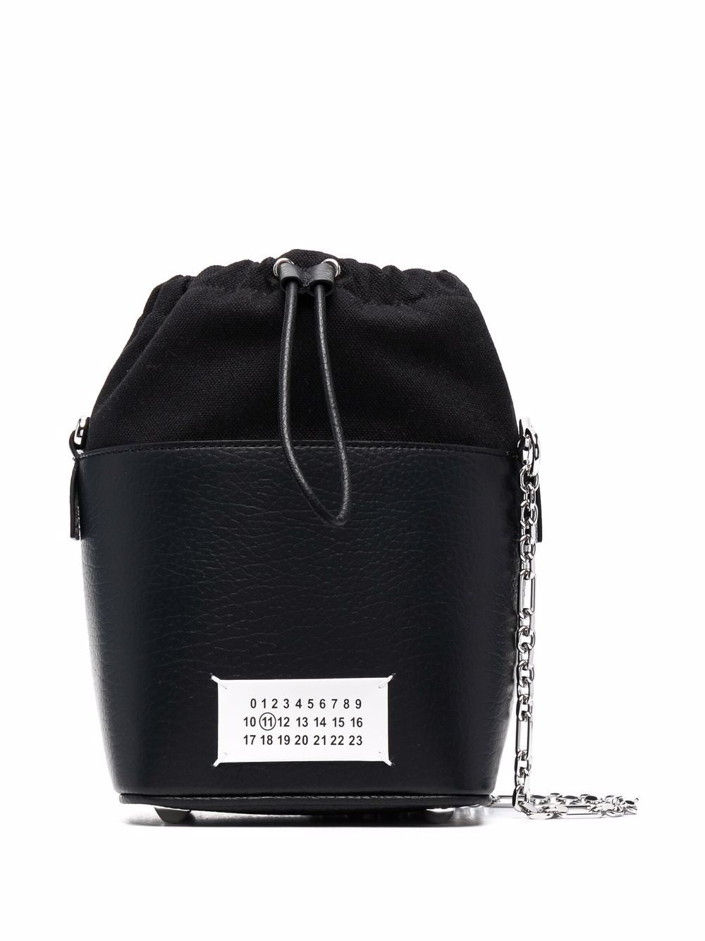 Maison Margiela Jet Black 5ac Number Patch Bucket Handbag For Men