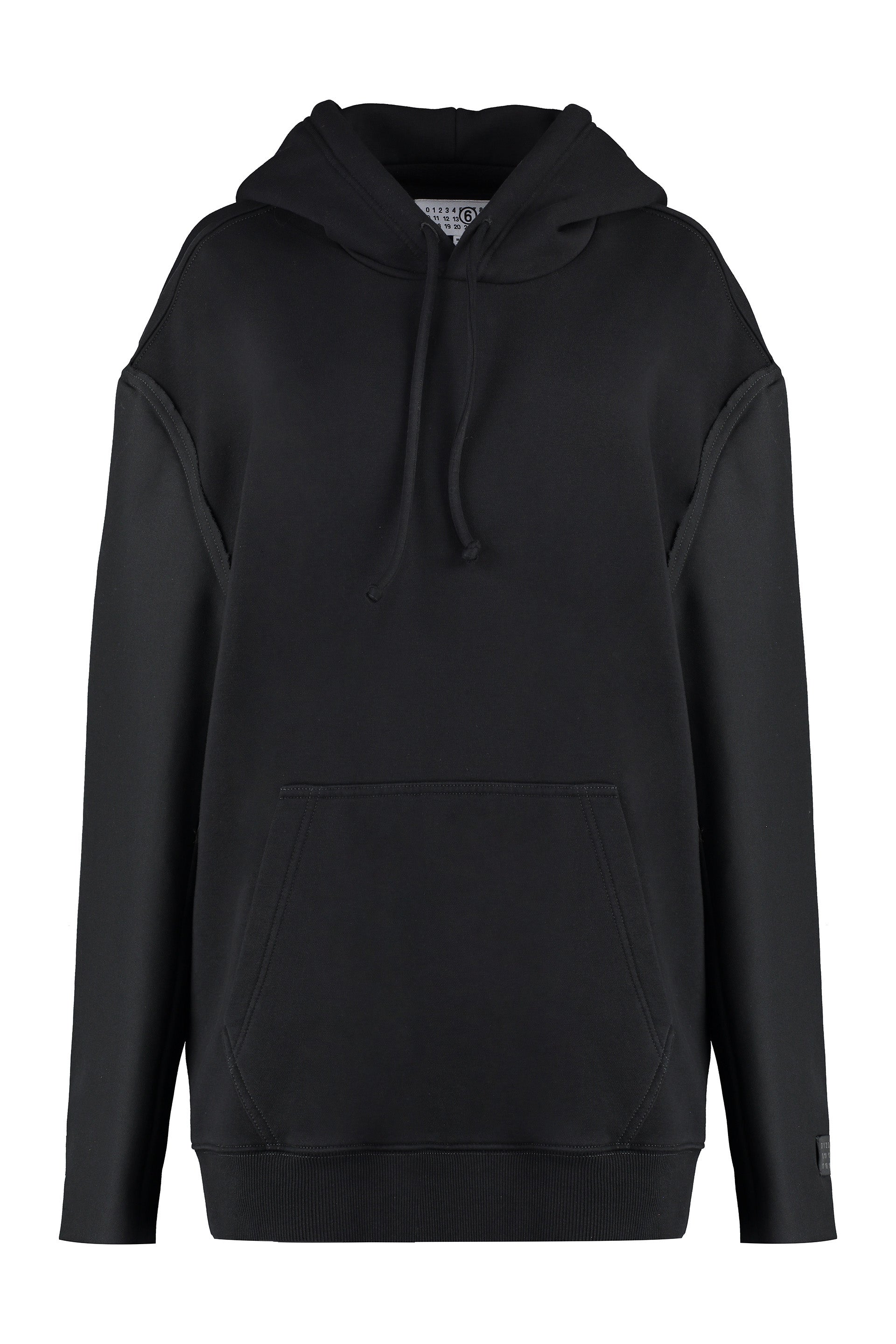 Shop Mm6 Maison Margiela Stylish Women's Black Hooded Sweatshirt