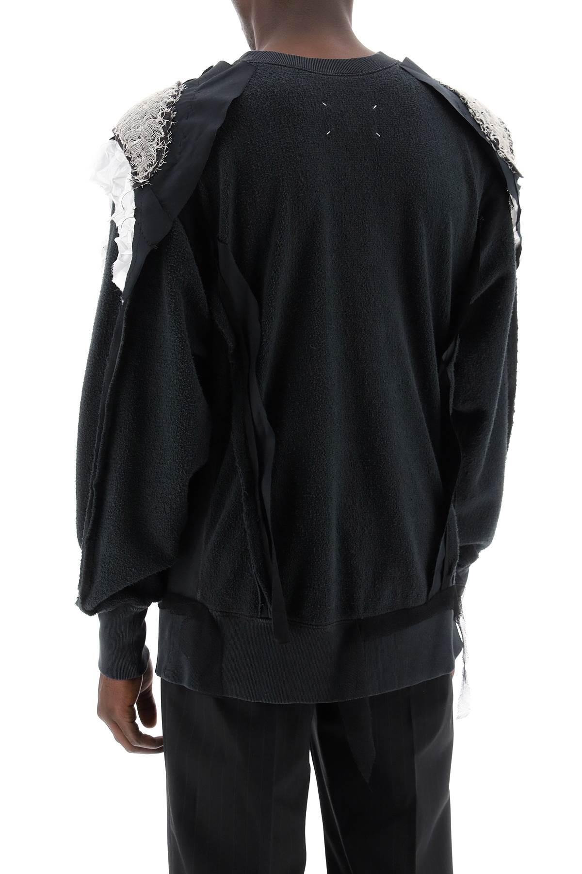 Shop Maison Margiela Men's Gray Cotton Sweatshirt In Black