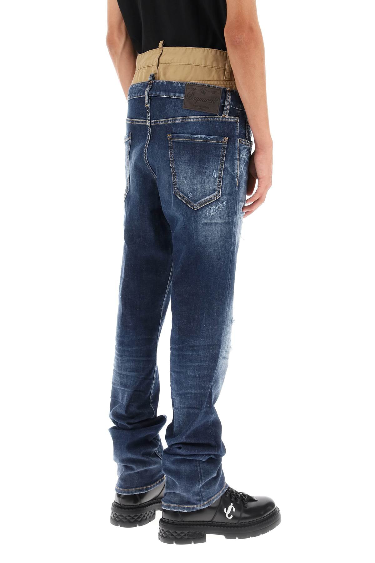 Shop Dsquared2 Medium Ripped Wash Skinny Twin Pack Jeans For Men In Blue